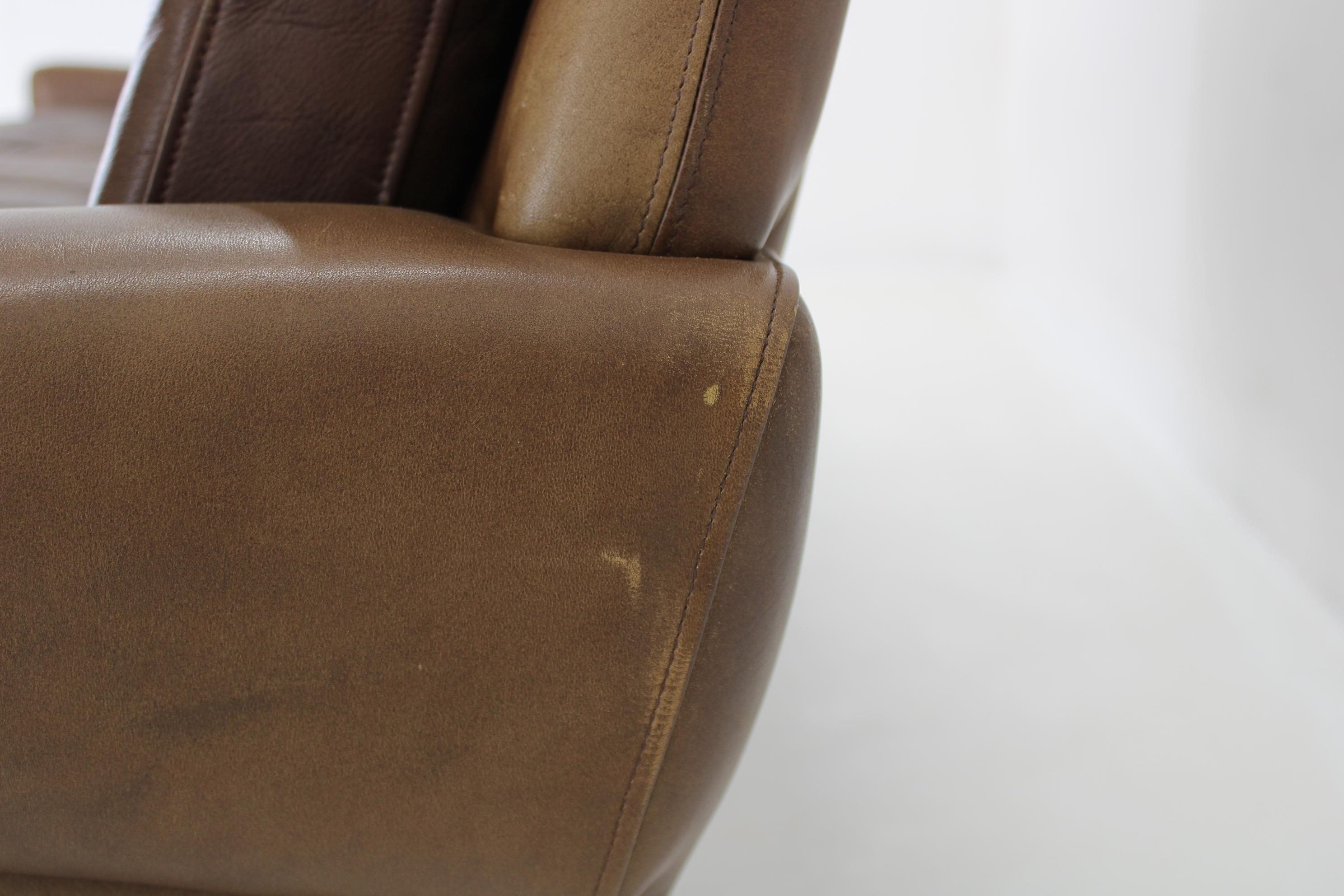 1970 Svend Skipper 3-Seater Sofa in Brown Leather, Denmark 10