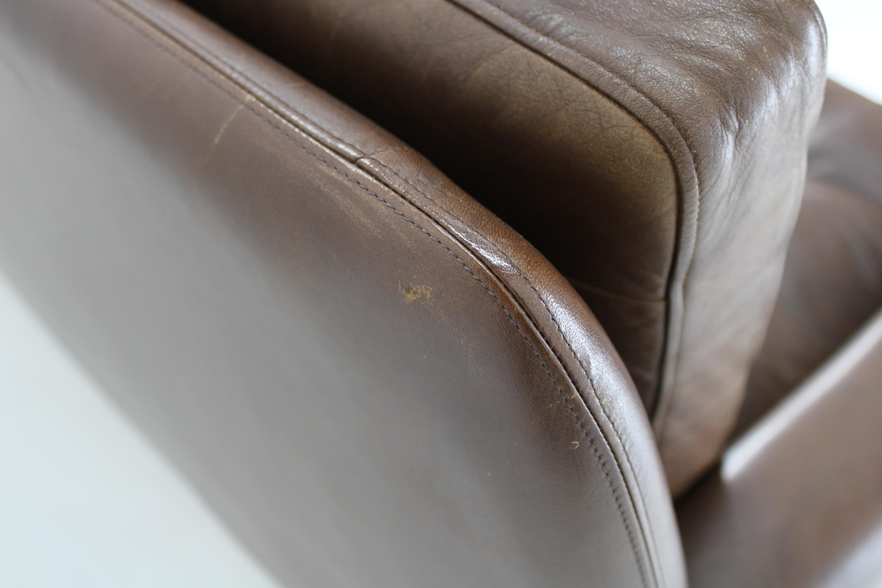 1970 Svend Skipper 3-Seater Sofa in Brown Leather, Denmark 11