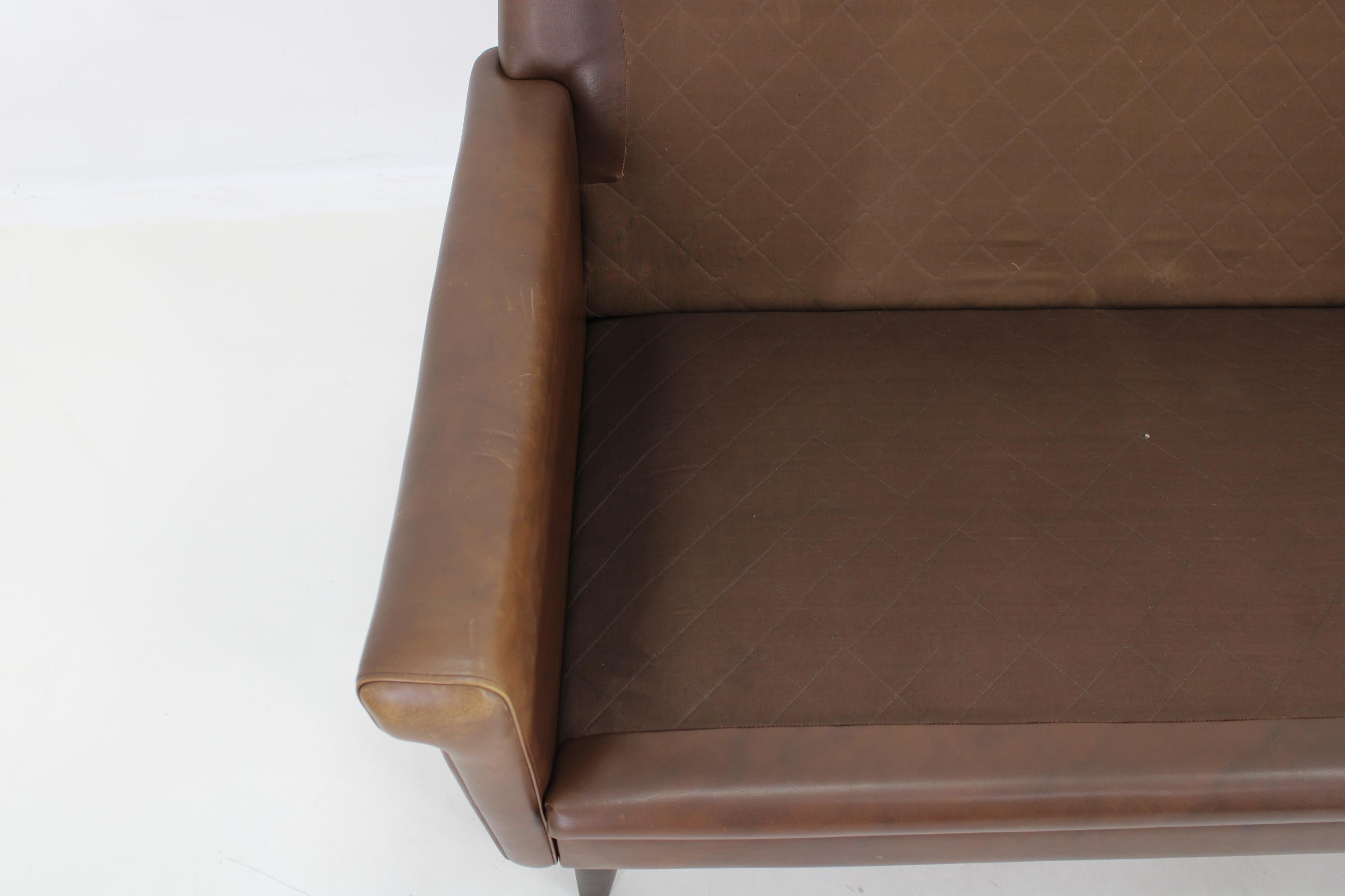 1970 Svend Skipper 3-Seater Sofa in Brown Leather, Denmark 2