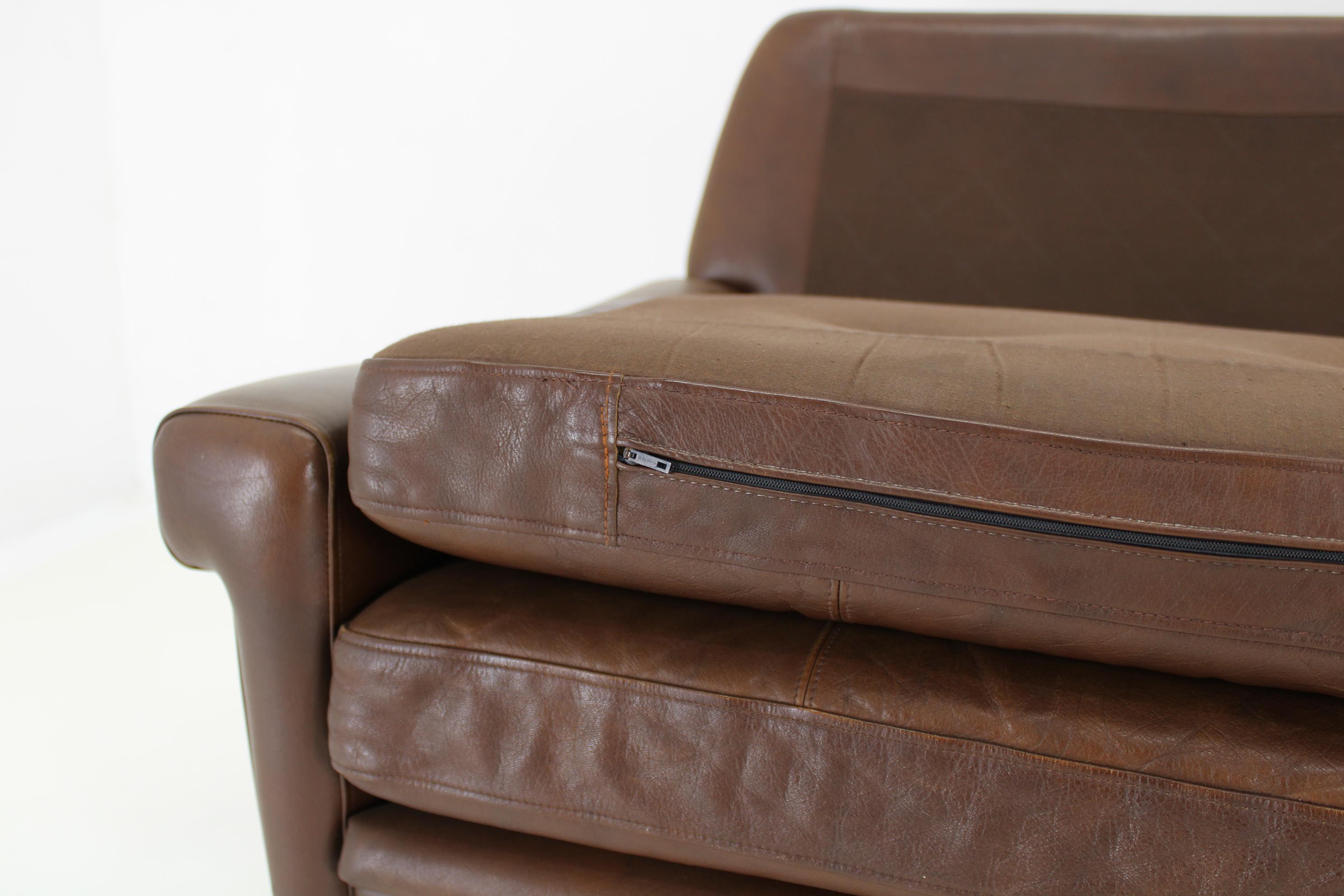 1970 Svend Skipper Living Room Set in Brown Leather, Denmark For Sale 9