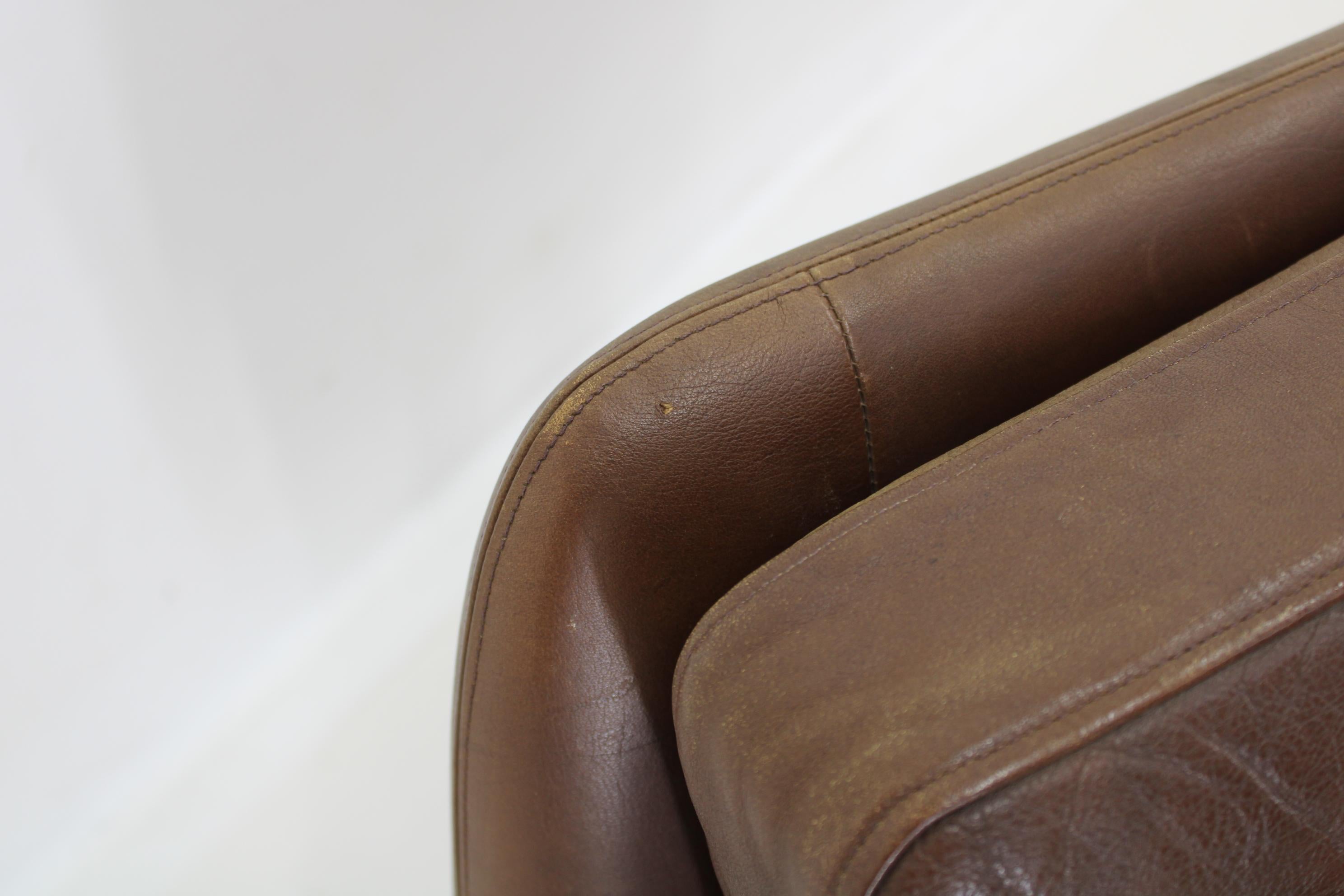 1970 Svend Skipper Living Room Set in Brown Leather, Denmark For Sale 11