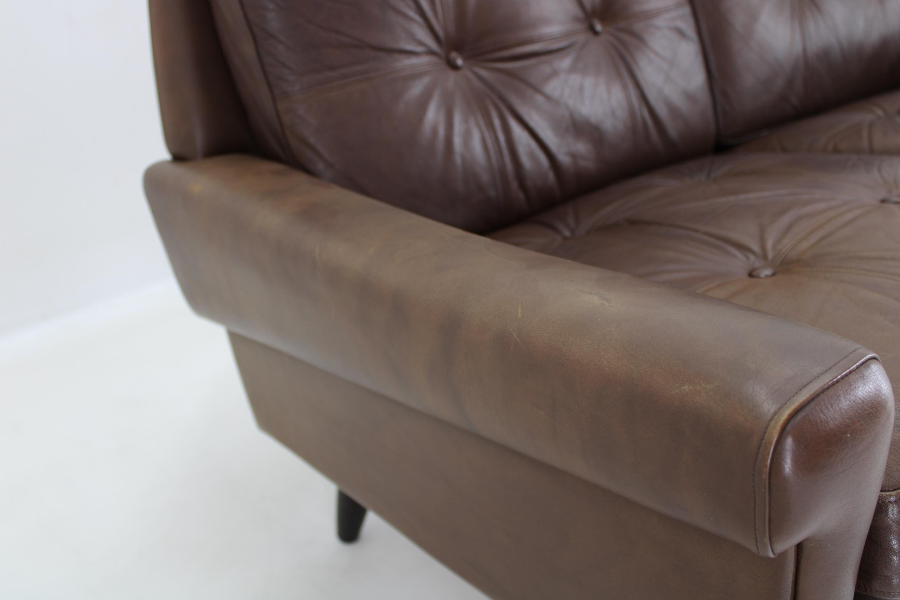1970 Svend Skipper Living Room Set in Brown Leather, Denmark For Sale 12