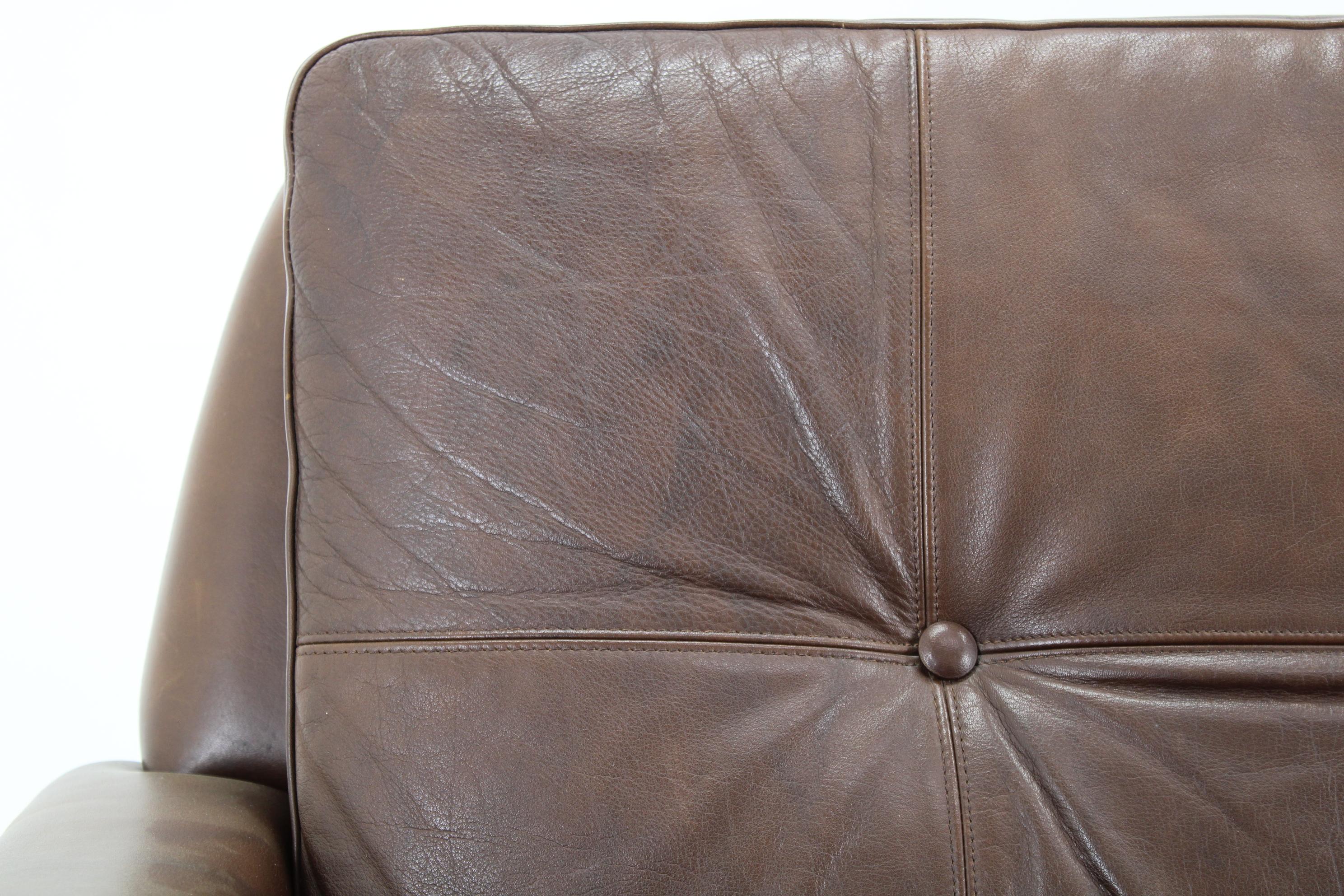 1970 Svend Skipper Living Room Set in Brown Leather, Denmark For Sale 14