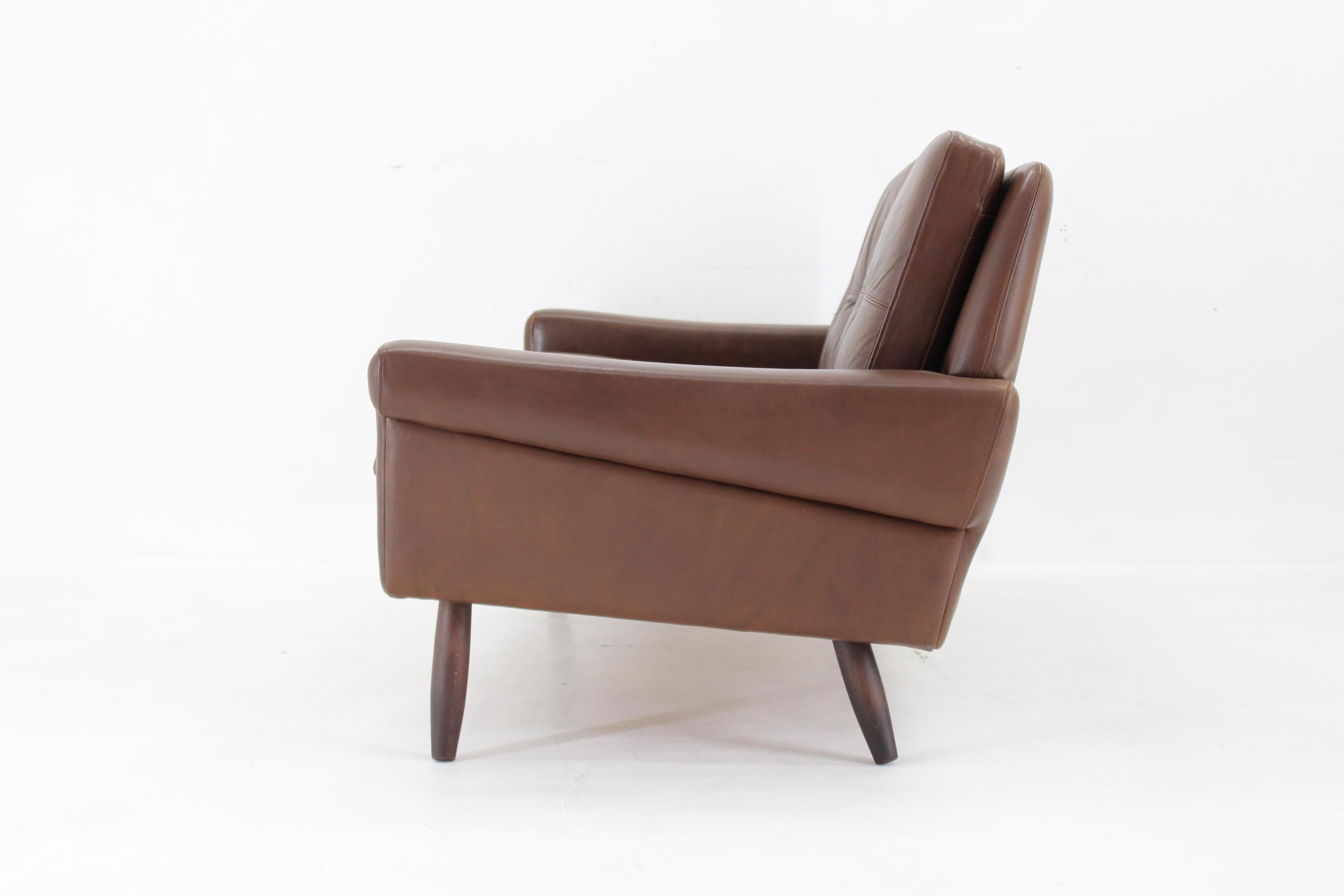1970 Svend Skipper Living Room Set in Brown Leather, Denmark For Sale 1