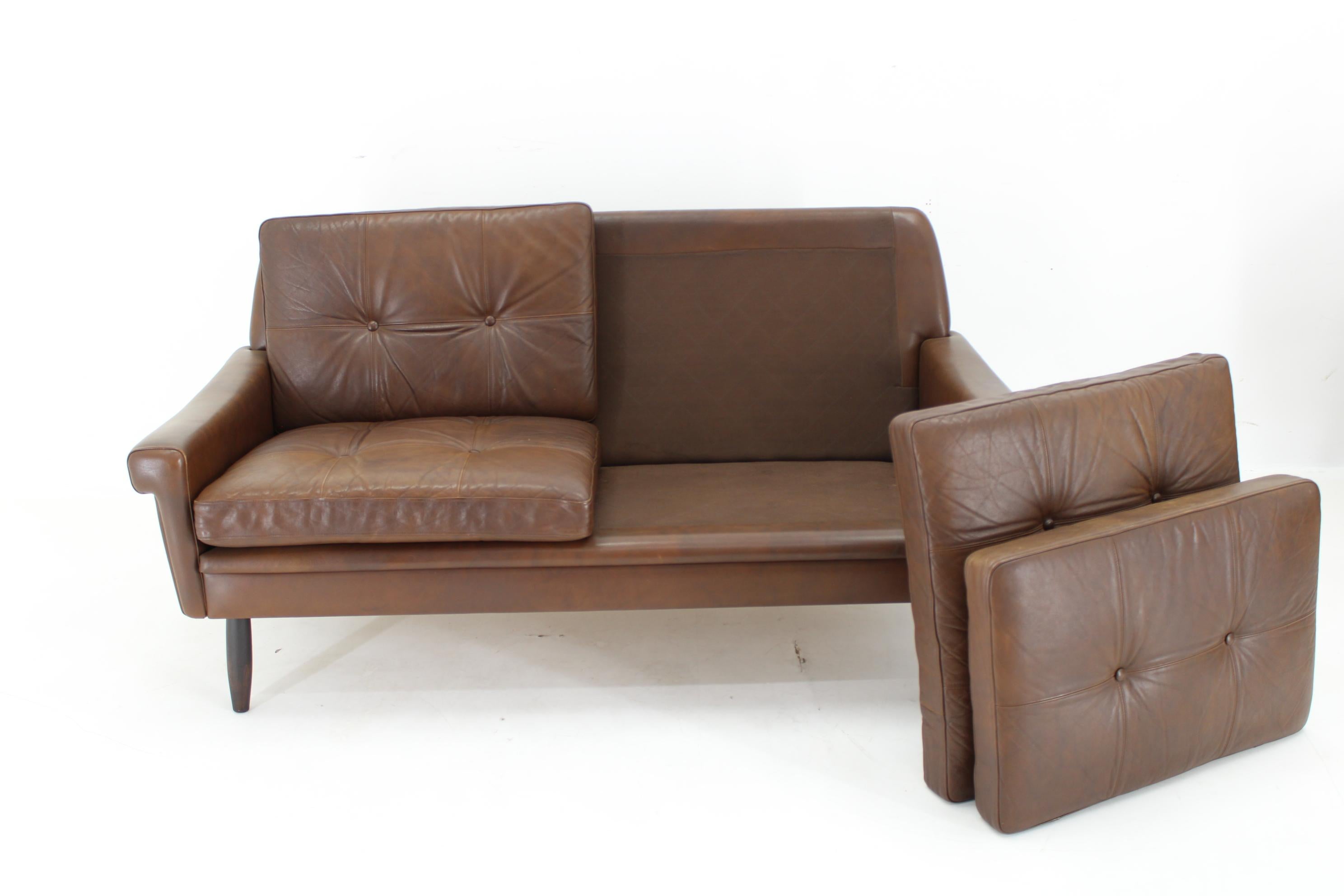 1970 Svend Skipper Living Room Set in Brown Leather, Denmark For Sale 2