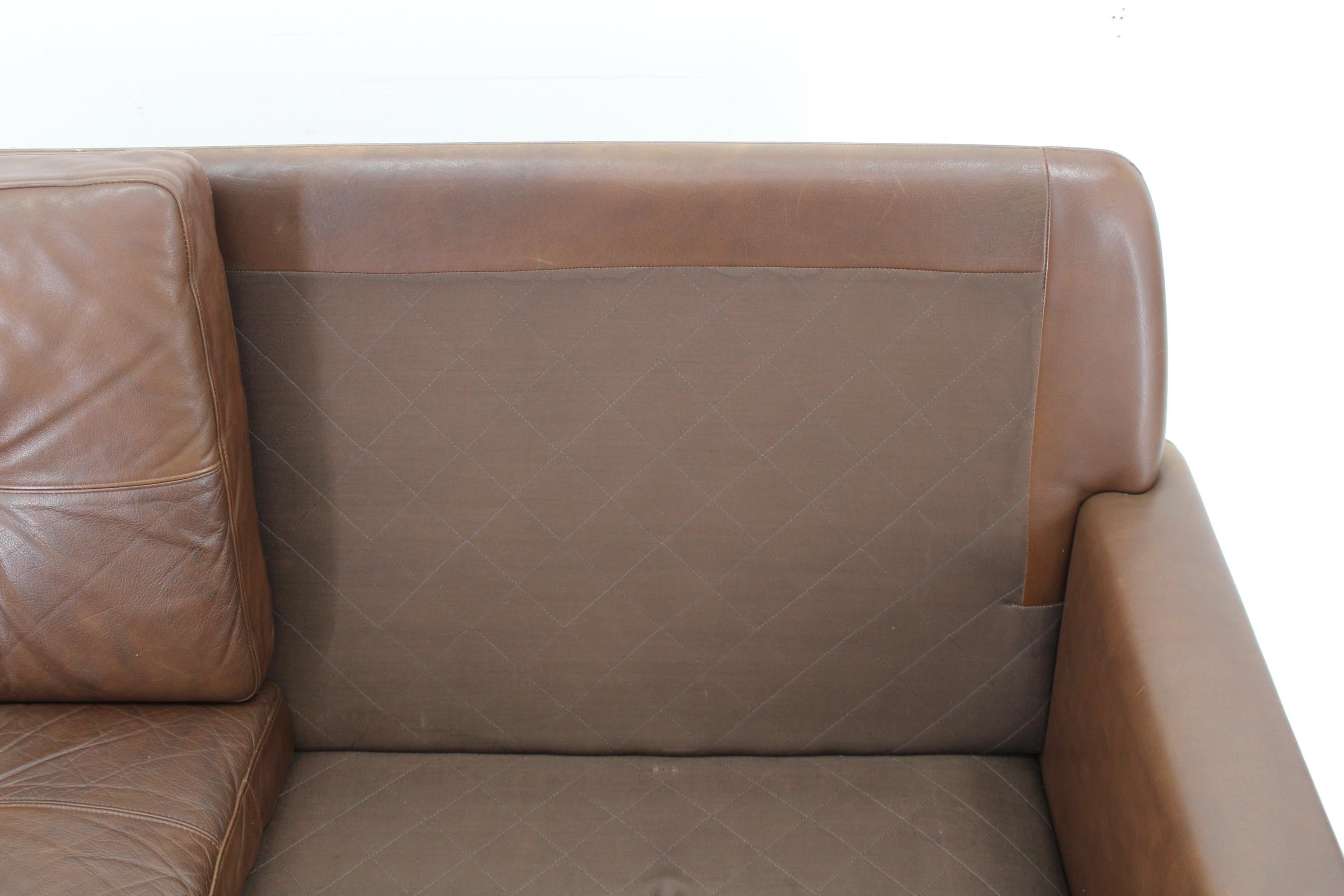 1970 Svend Skipper Living Room Set in Brown Leather, Denmark For Sale 3