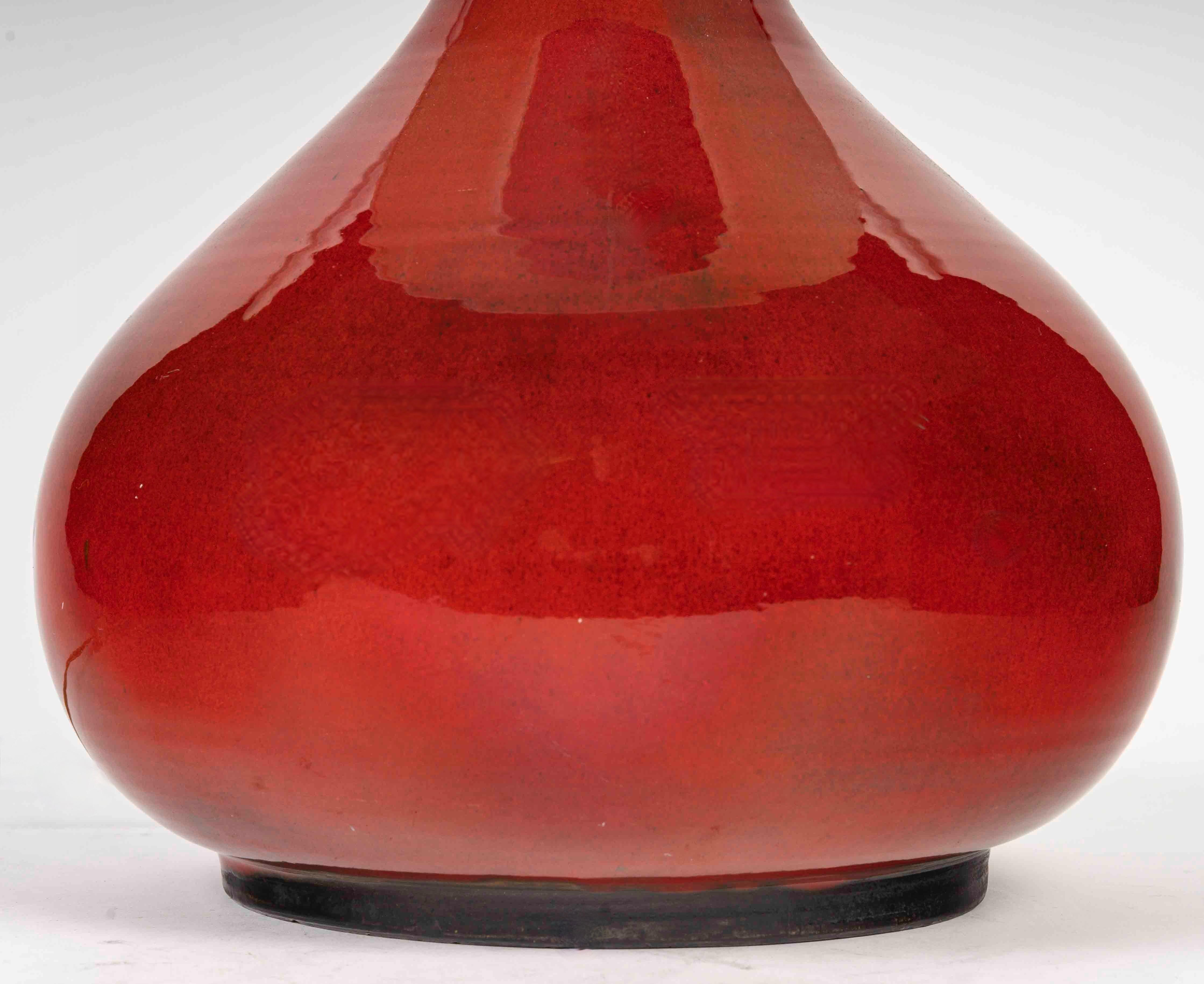 Fin du 20e siècle Lampe de table en céramique émaillée de Maison Roche, 1970 en vente