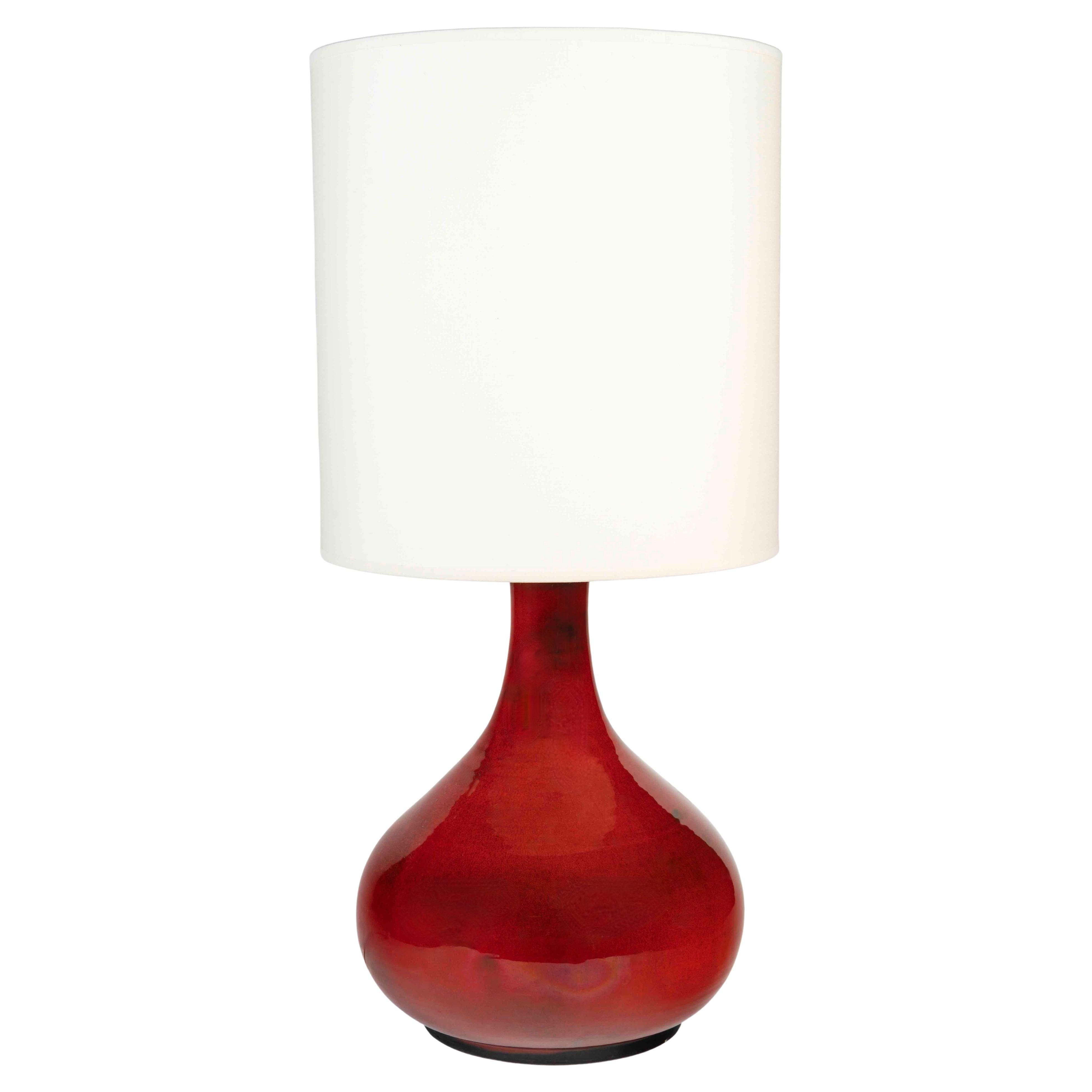 1970 Table lamp in enamelled ceramic by Maison Roche