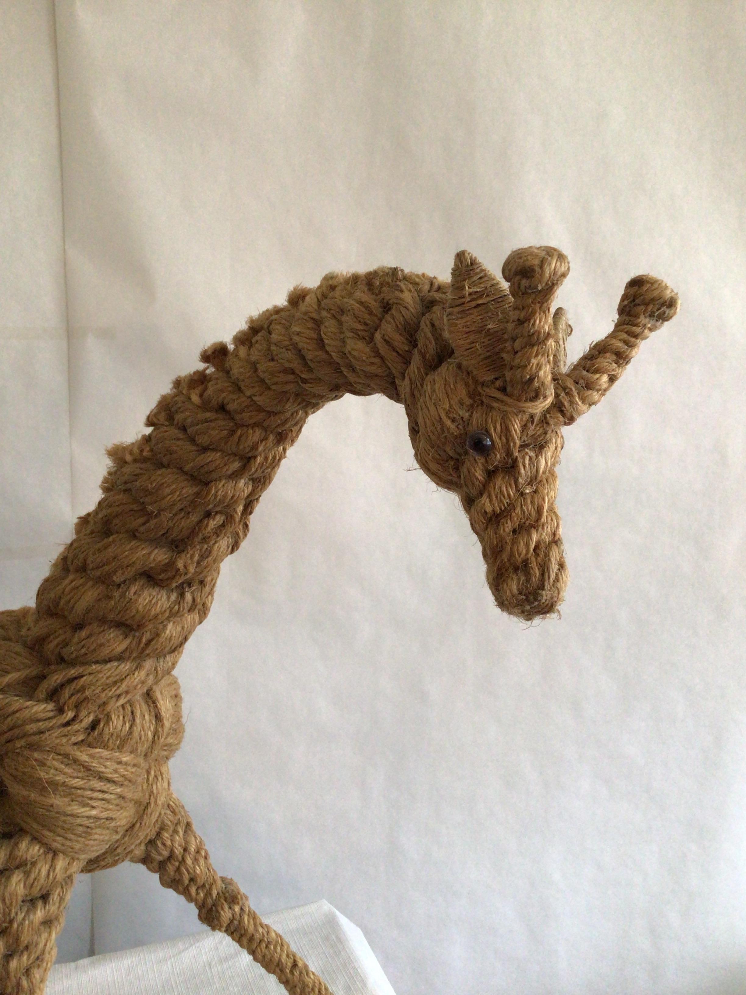 1970 Tabletop Twisted Rope Giraffe In Good Condition For Sale In Tarrytown, NY