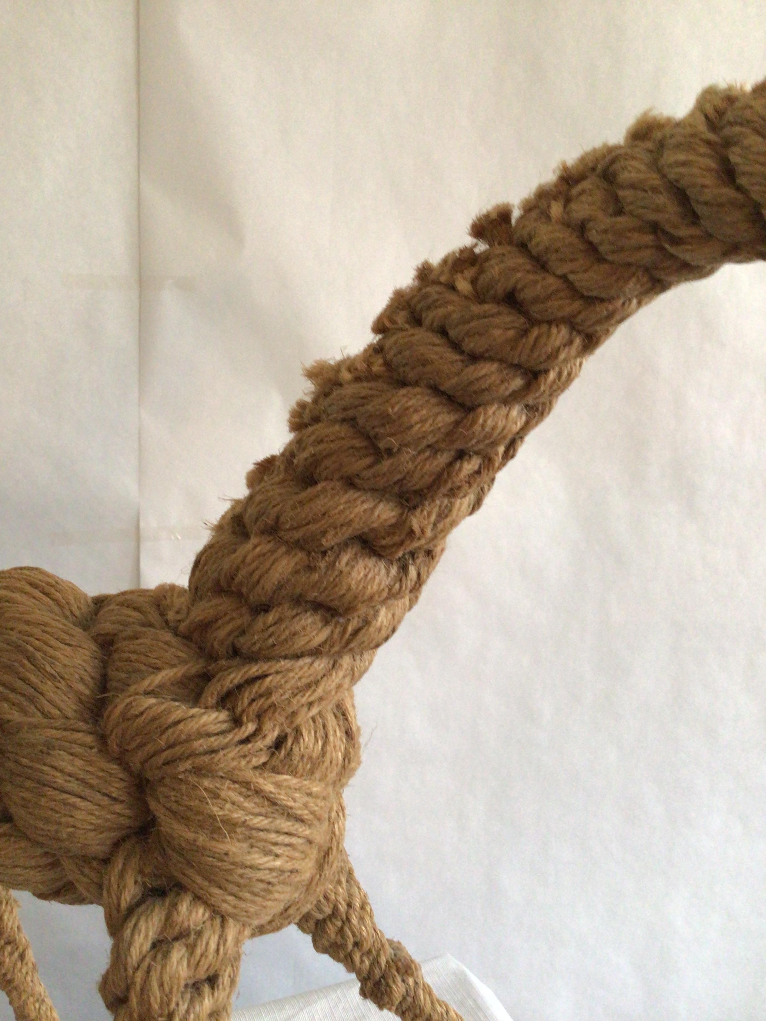 Late 20th Century 1970 Tabletop Twisted Rope Giraffe For Sale