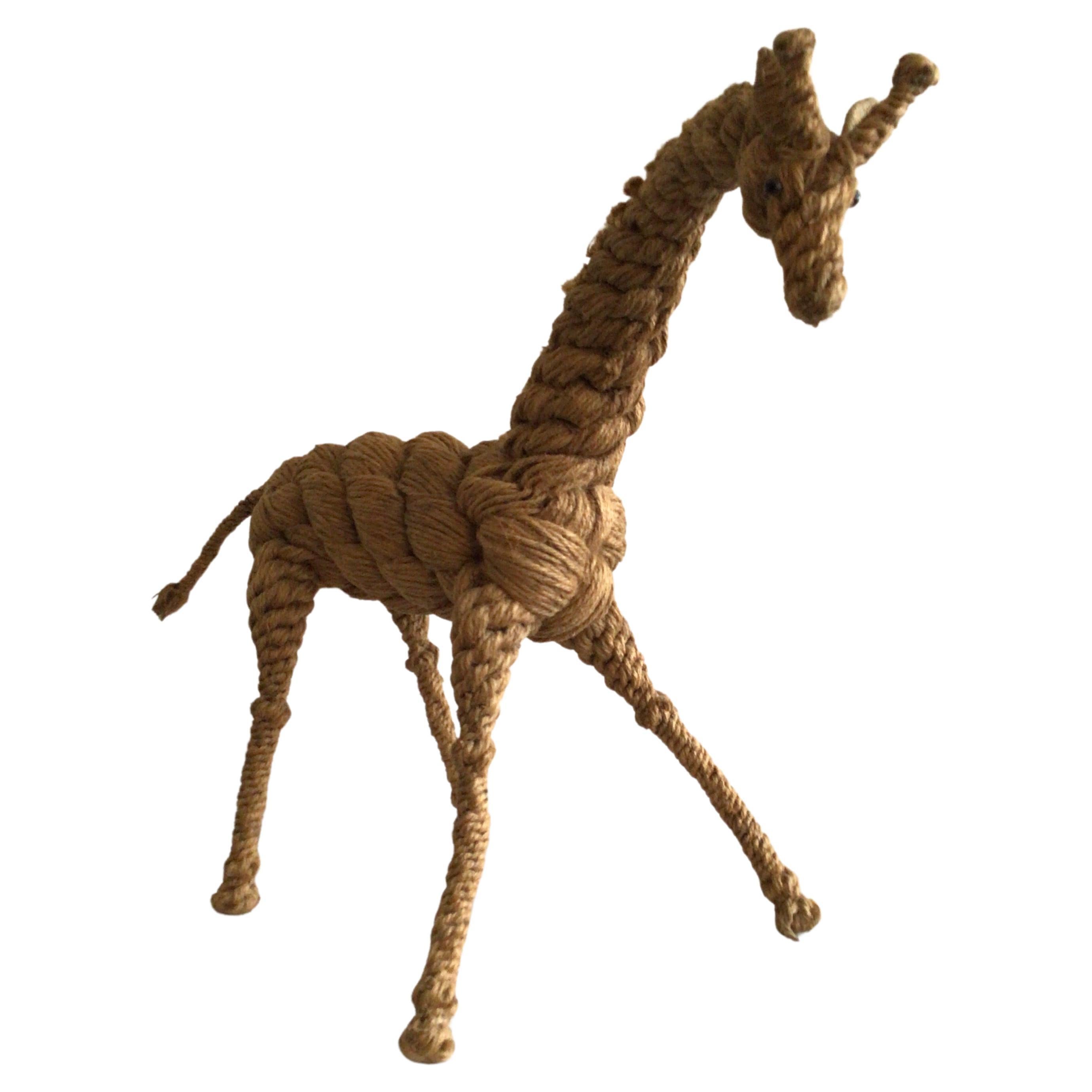 1970 Tabletop Twisted Rope Giraffe For Sale