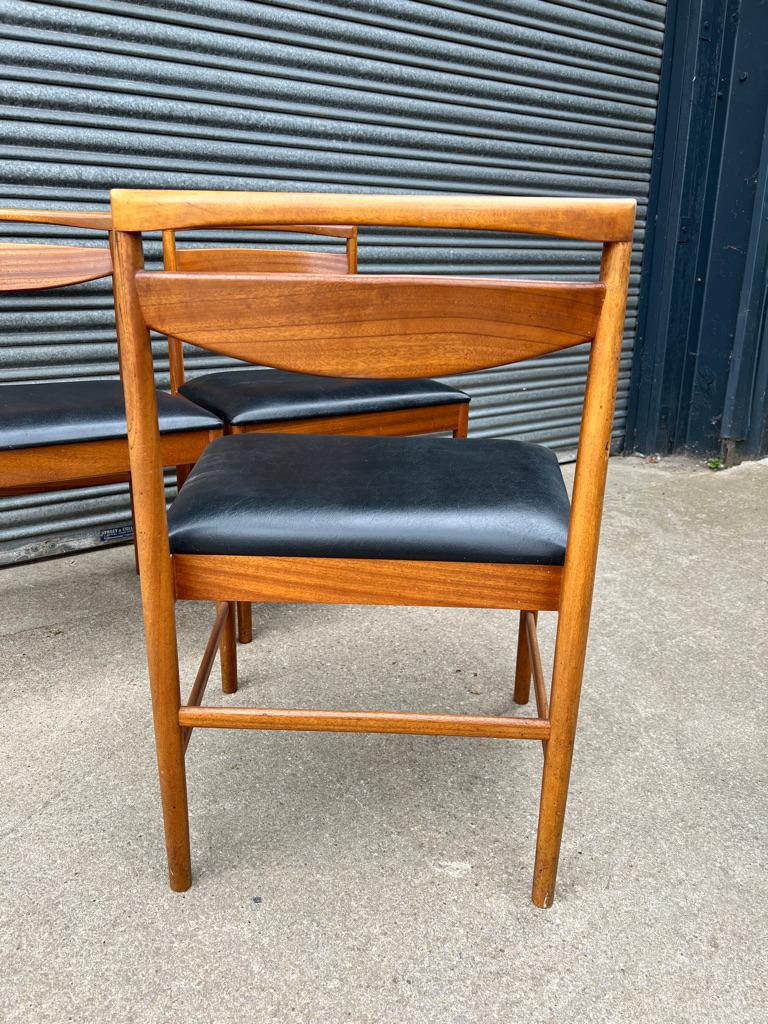 1970 Teak McIntosh Retro Dining Chairs ( 6) Upholstered in original black vinyl For Sale 2