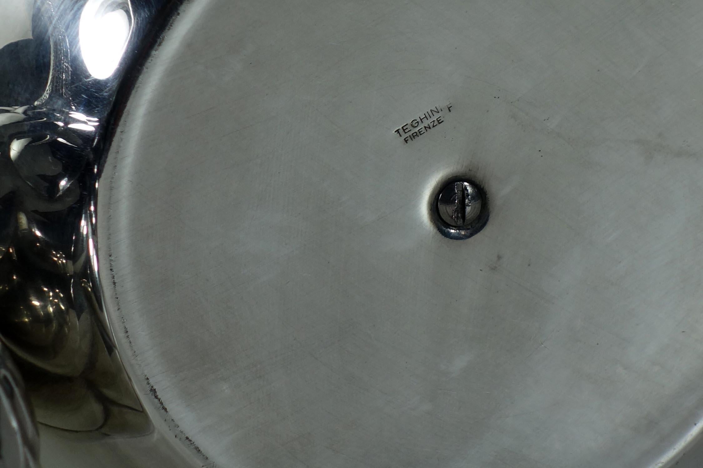 1970 Teghini Firenze Secchiello per il ghiaccio con ghianda placcata in argento in vendita 1