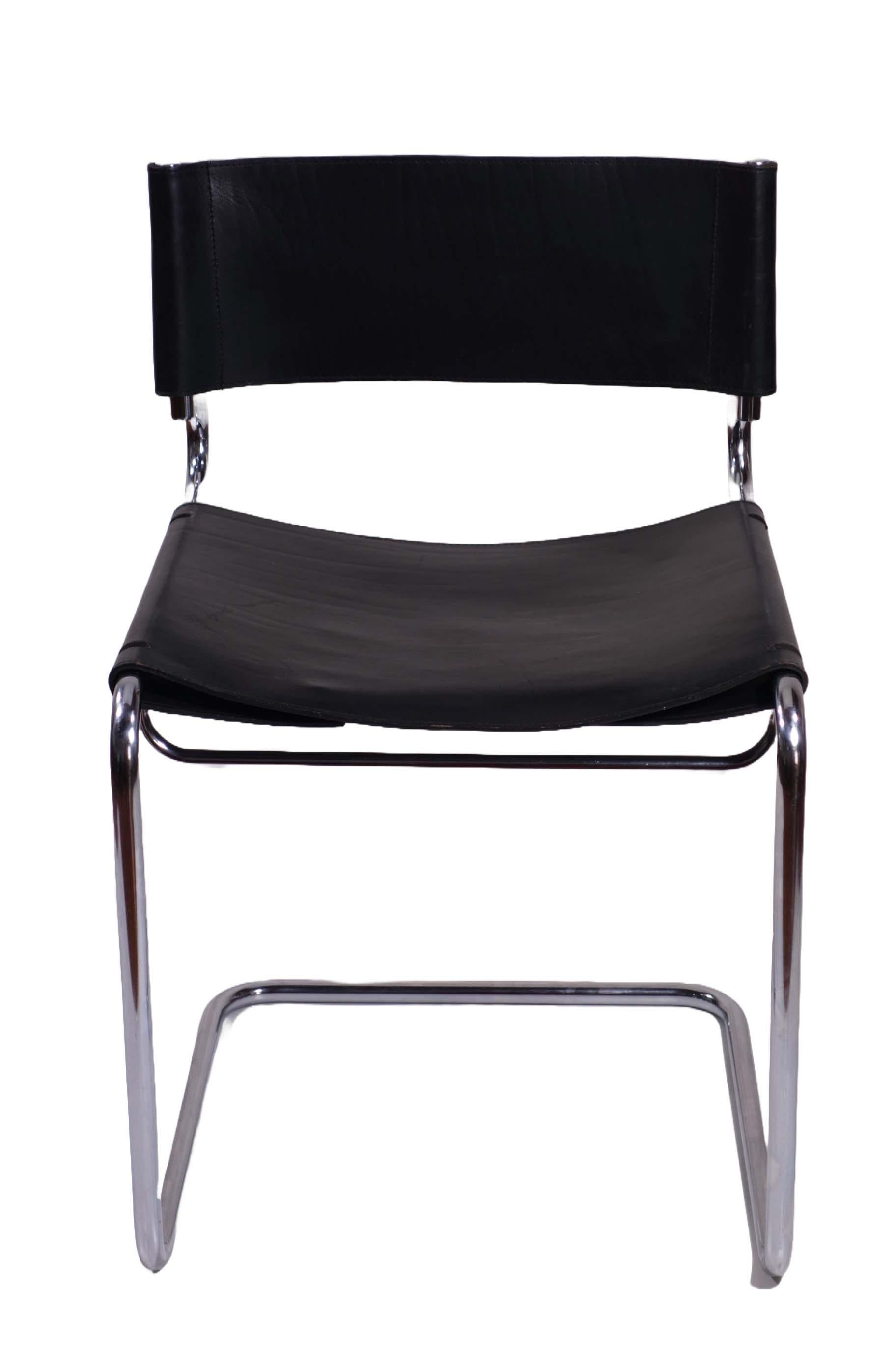 Metal 1970 Terry Luigi Saccardo Arrmet Space Age Italian Design Black Leather Chairs For Sale