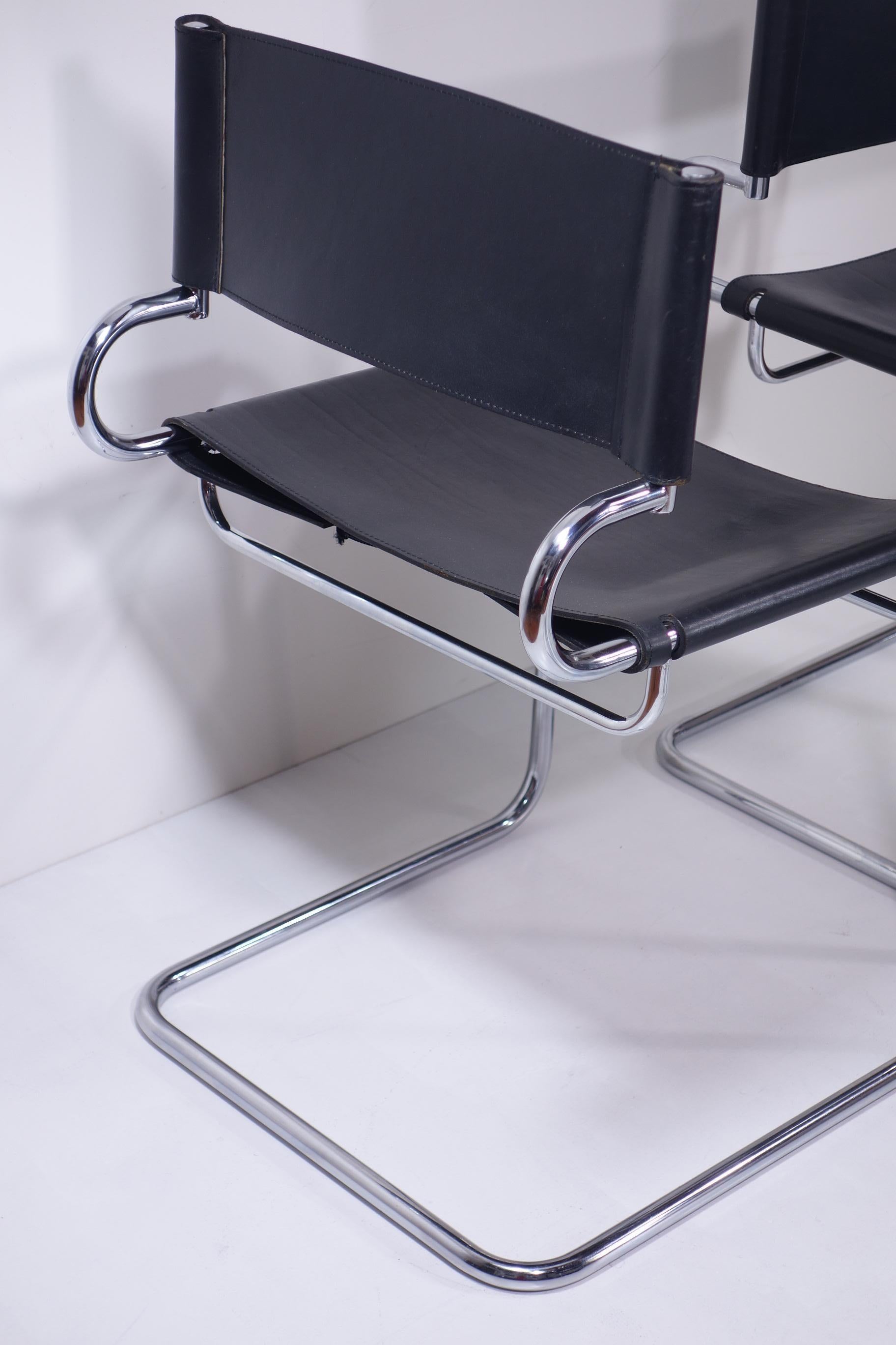 1970 Terry Luigi Saccardo Arrmet Space Age Italian Design Black Leather Chairs For Sale 3