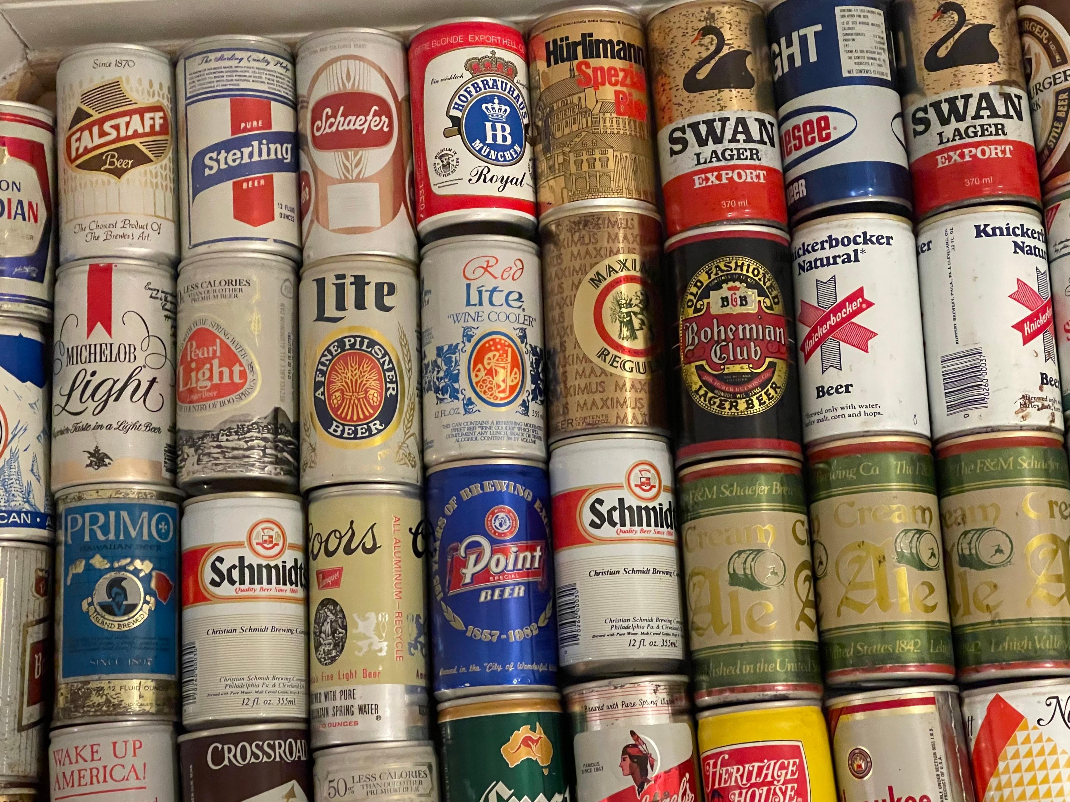 American Classical 1970 th 100 pcs Empty Beer cans Collection Breweriana For Sale