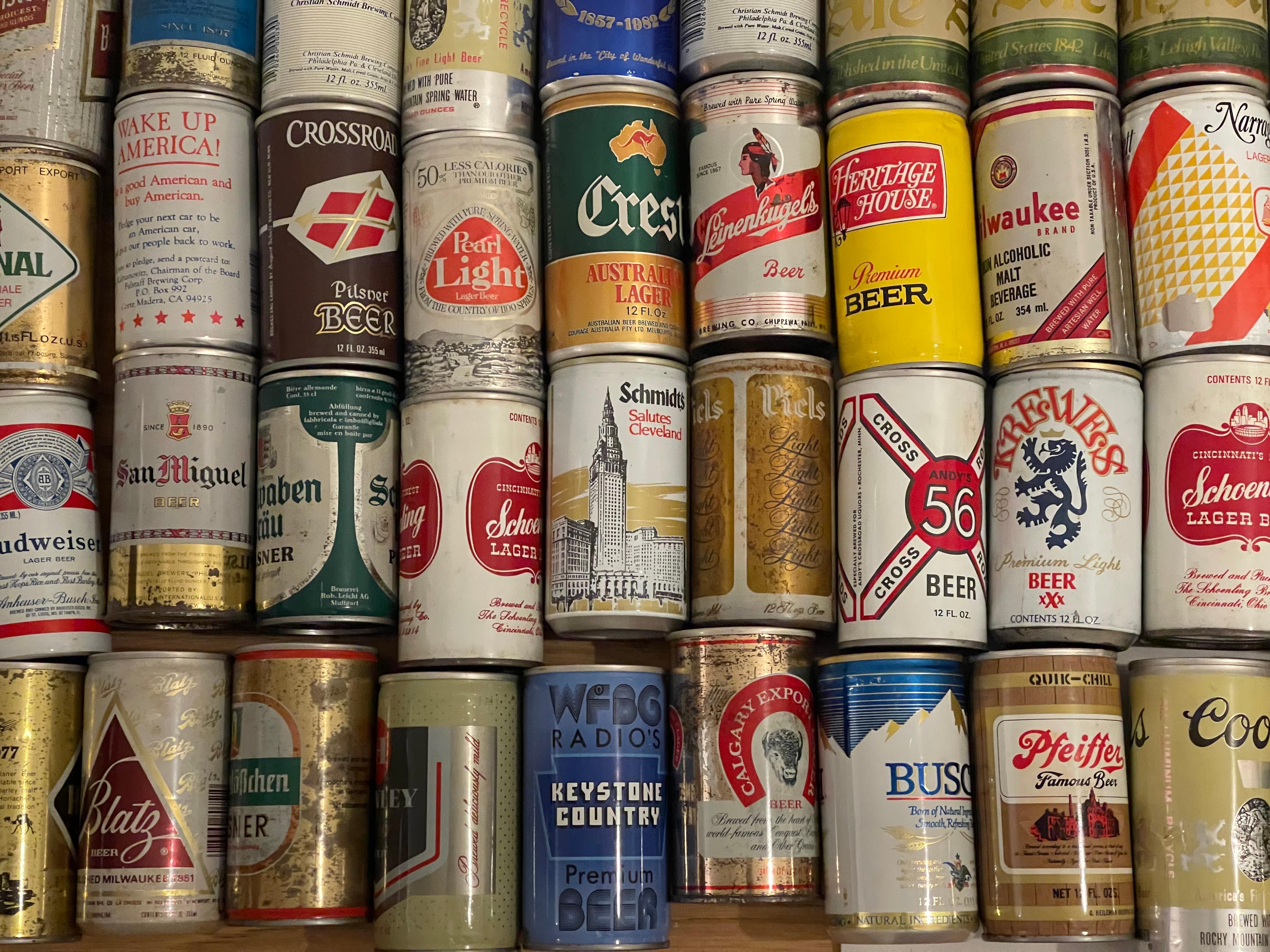 American 1970 th 100 pcs Empty Beer cans Collection Breweriana For Sale