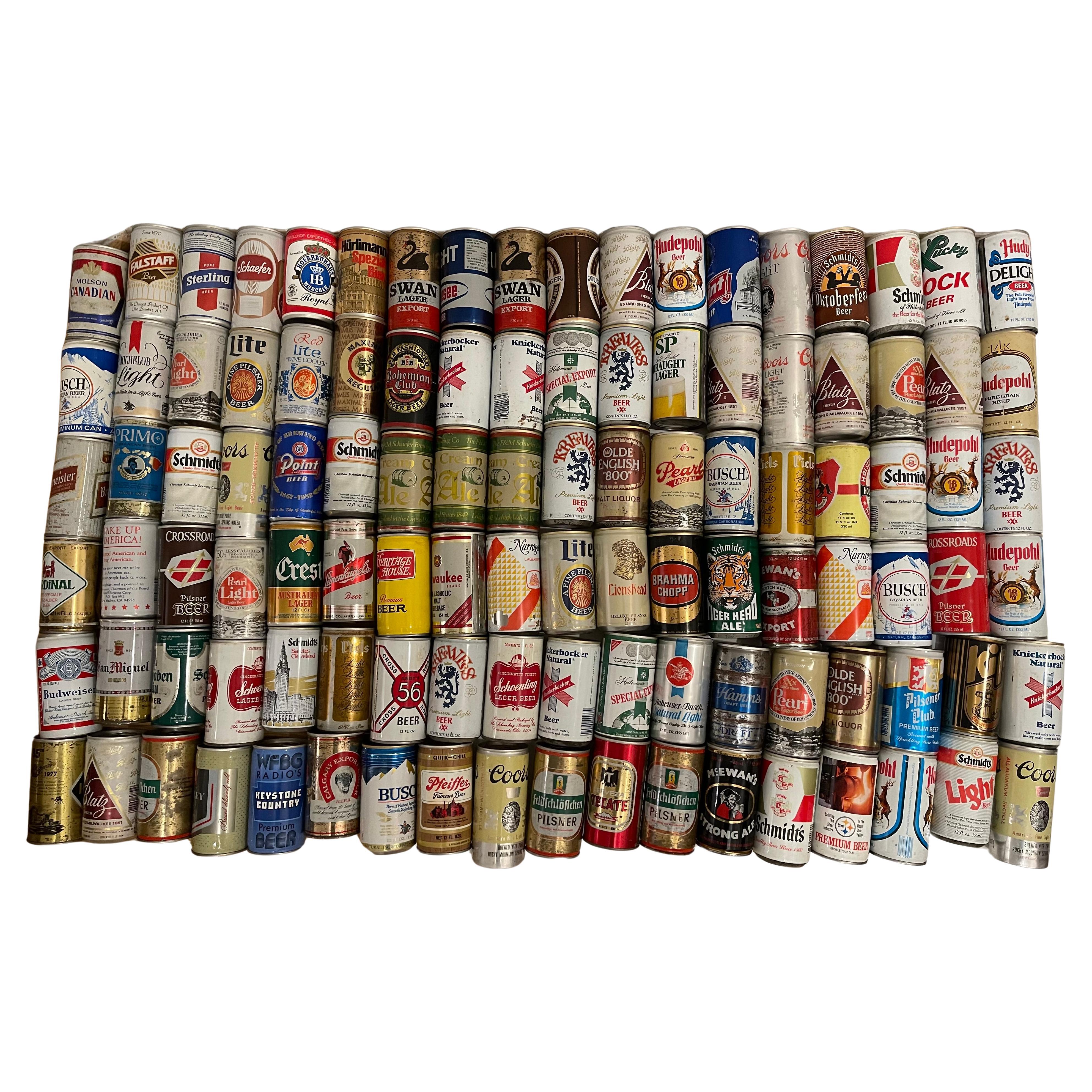 1970 th 100 pcs Empty Beer cans Collection Breweriana For Sale