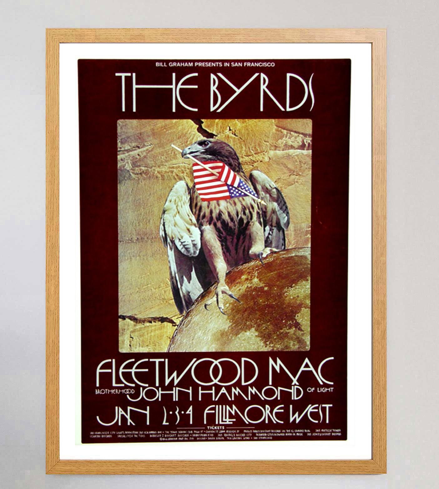 1970 The Byrds & Fleetwood Mac - Fillmore West Poster originale d'epoca In condizioni buone in vendita a Winchester, GB