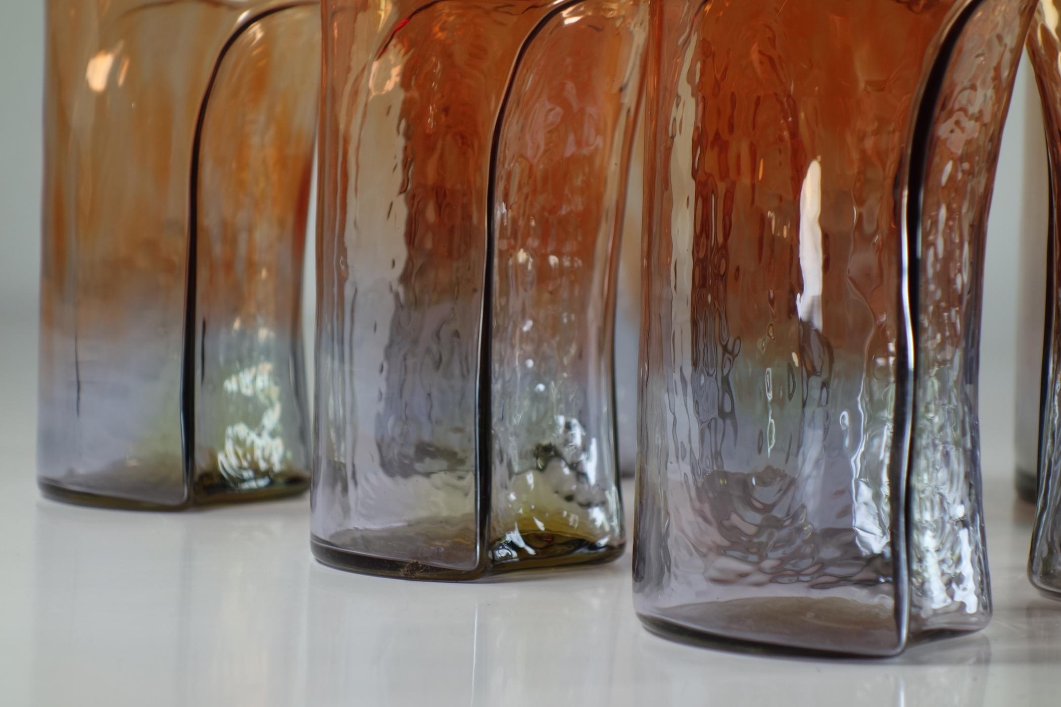 1970 Toni Zuccheri VeArt Diseño italiano Jarra de cristal de Murano Juego de 6 vasos en venta 2