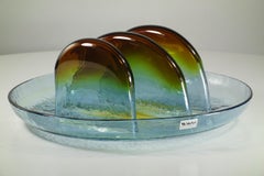 1970 Toni Zuccheri VeArt Italian Design Space Age Murano Glass Plate Sculpture