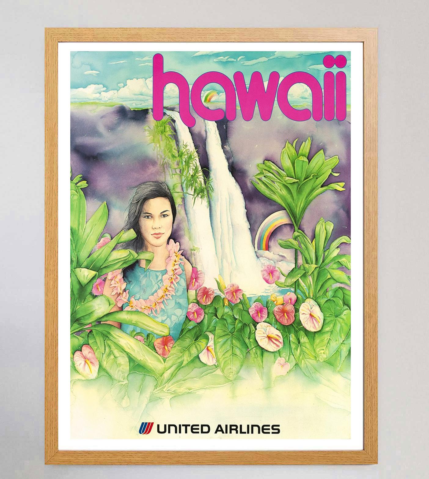 Américain 1970 United Airlines - Hawaii Original Vintage Poster en vente