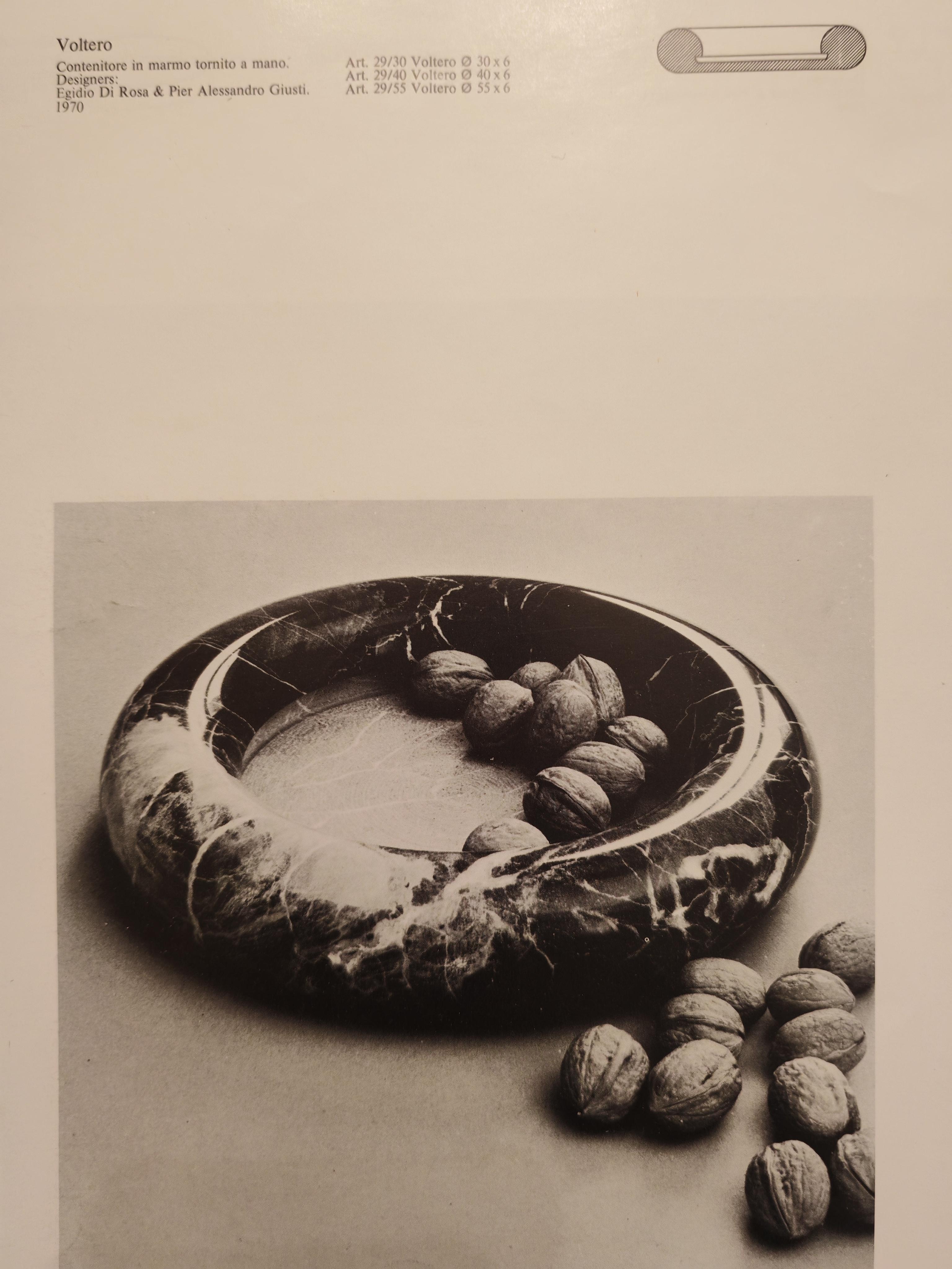 Marbre Bol en marbre de Carrare moderniste italien U&Up Di Rosa Giusti, 1970 en vente