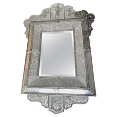 1970 ‘Venice Mirror in the Antique with Decor of Characters Symbolizing Justice