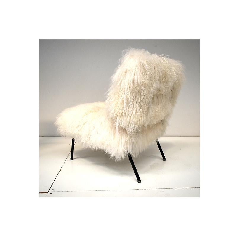 Goat Hair 1970, Vintage Armchair Upholstered in Goat Fur For Sale