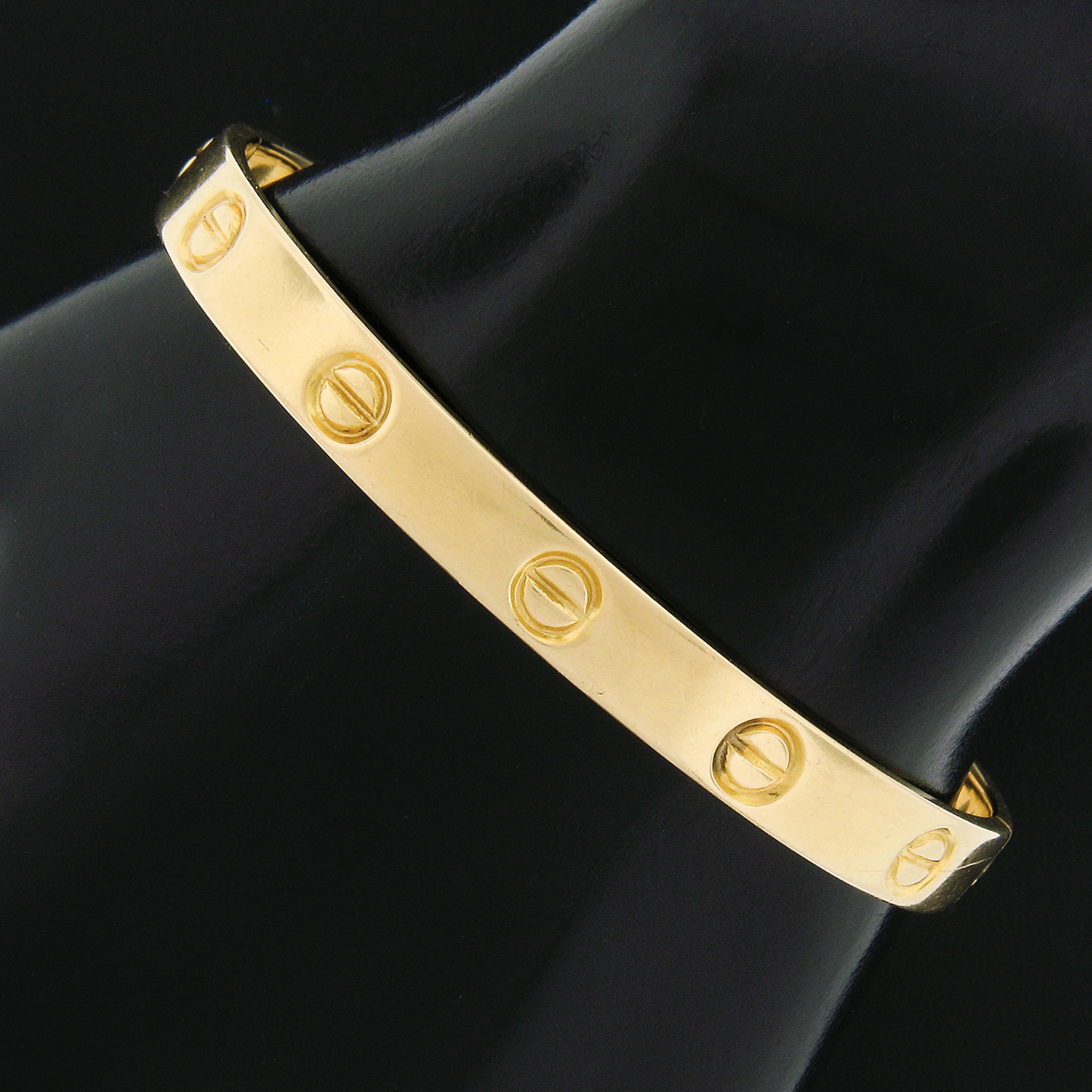  Cartier Bracelet jonc vintage Aldo Cipullo Love en or jaune 18 carats, 1970 Unisexe 