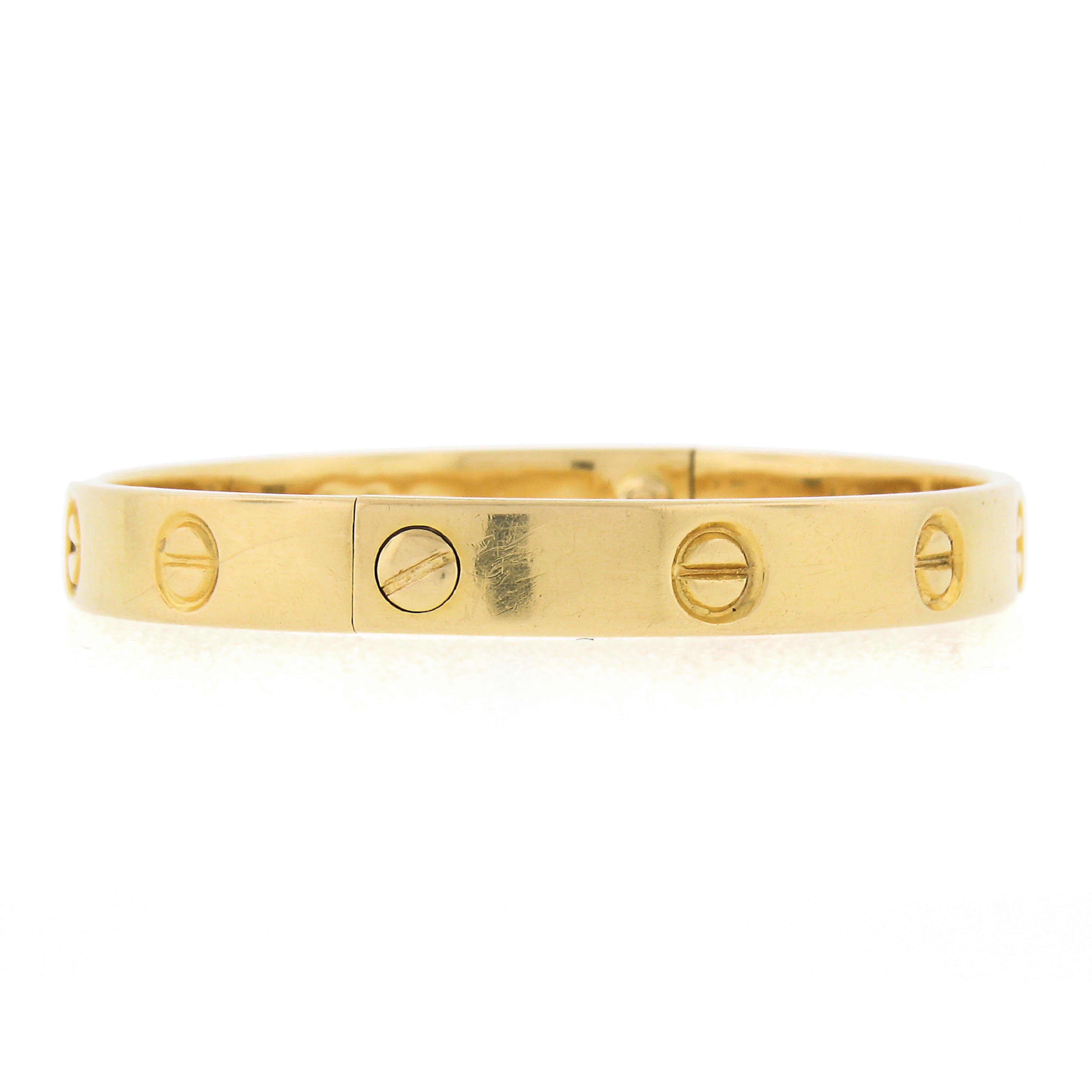 1970 Vintage Cartier Aldo Cipullo Love Bangle Bracelet in 18k Yellow Gold In Good Condition In Montclair, NJ