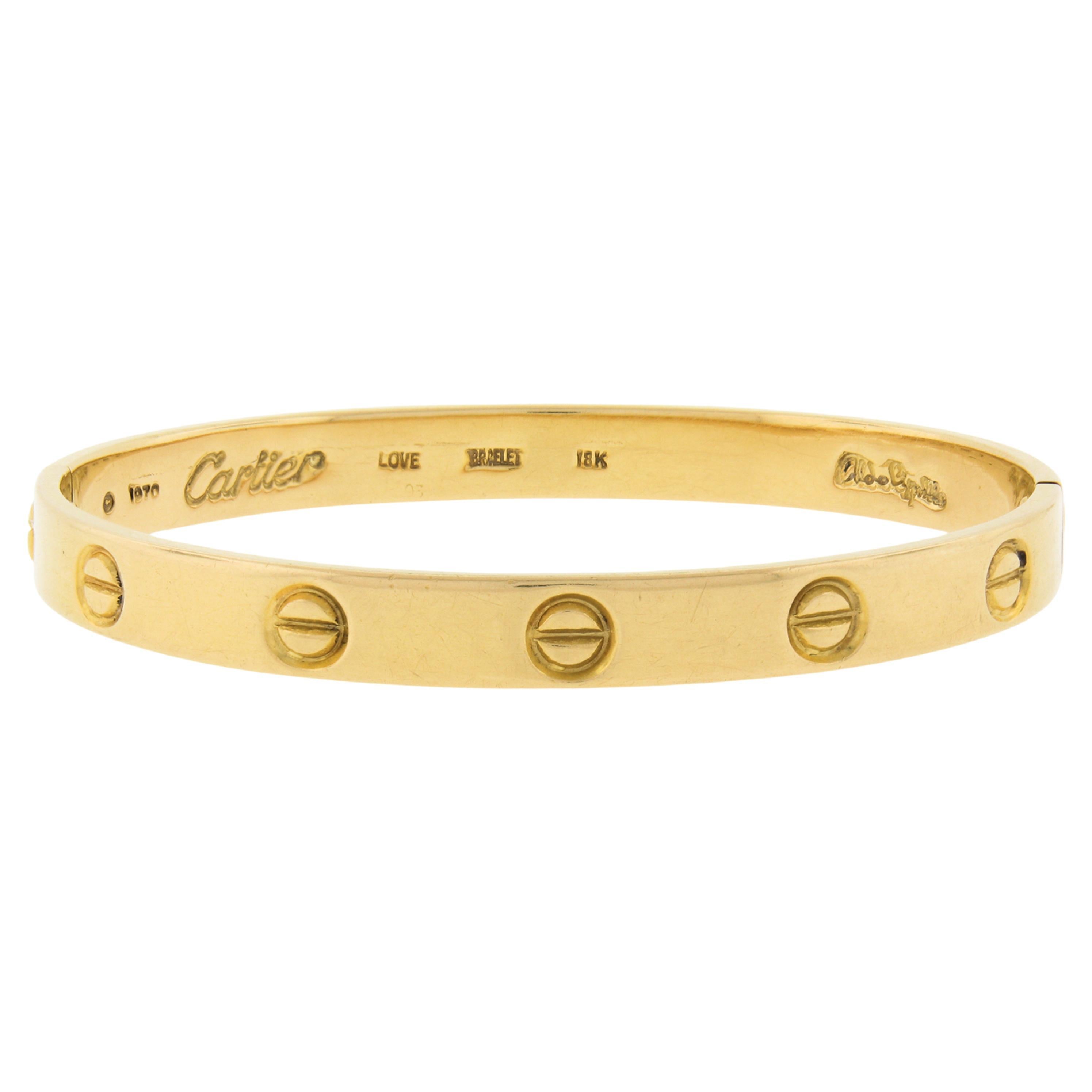 Cartier Bracelet jonc vintage Aldo Cipullo Love en or jaune 18 carats, 1970