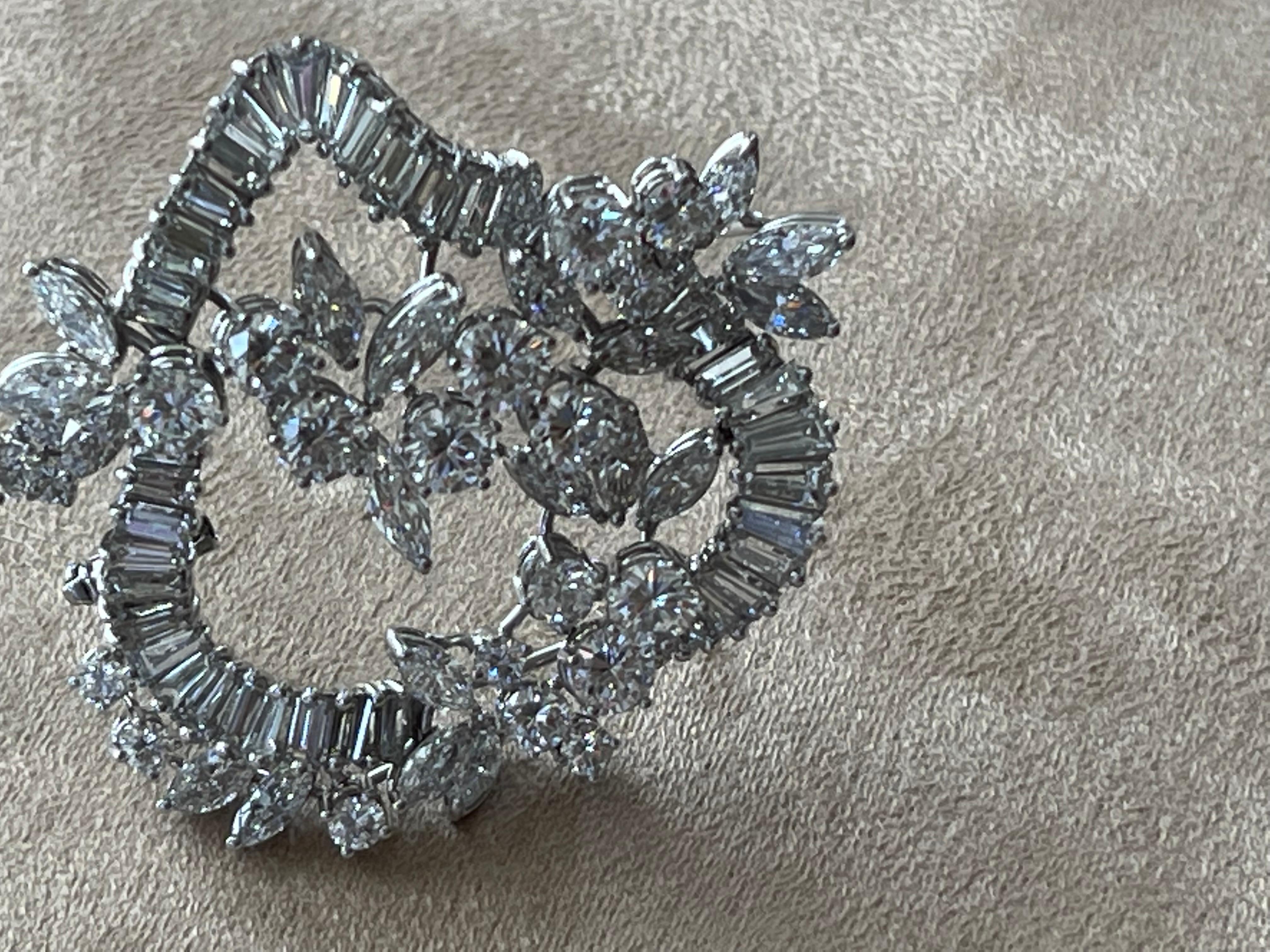 1970 Vintage Diamond Cluster Brooch over 10 Ct of Fine Diamonds For Sale 2