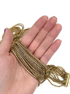 1970 Vintage Grosse Gold Tone Graduated 13 Strand Chain Waterfall Necklace