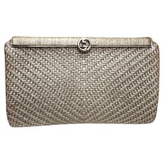 1970 Vintage Gucci Boutique Argento Tonico Metallizzato Intrecciato Pochette