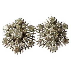 1970 Vintage Star Shaped Diamond Earrings