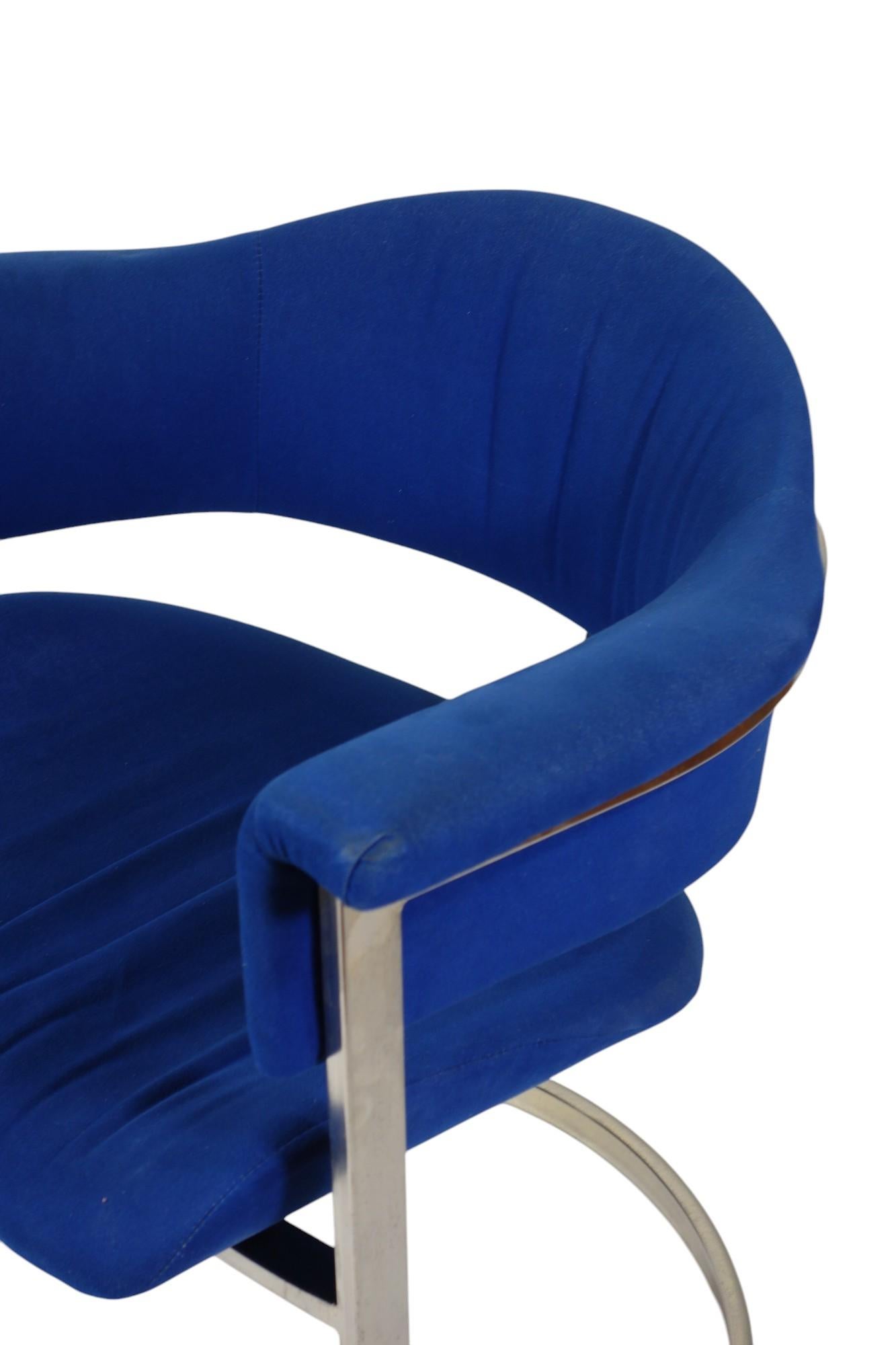 1970 Vittorio Introini by Sabot Italian Design Chrome Chairs For Sale 4