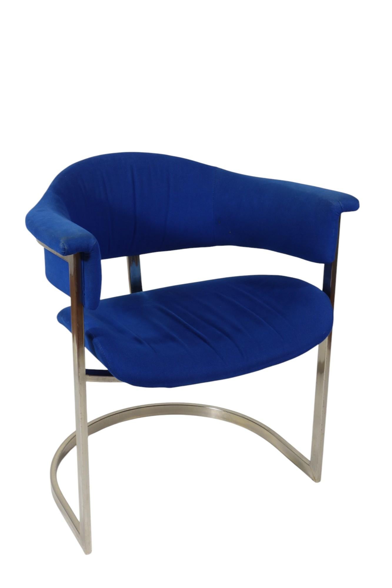 Verchromte Stühle Vittorio Introini von Sabot, Italienisches Design, 1970 im Angebot 6
