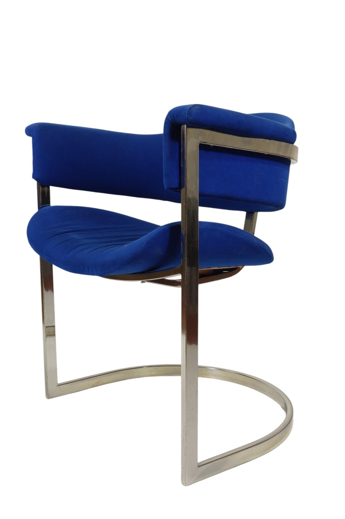 1970 Vittorio Introini by Sabot Italian Design Chrome Chairs For Sale 7