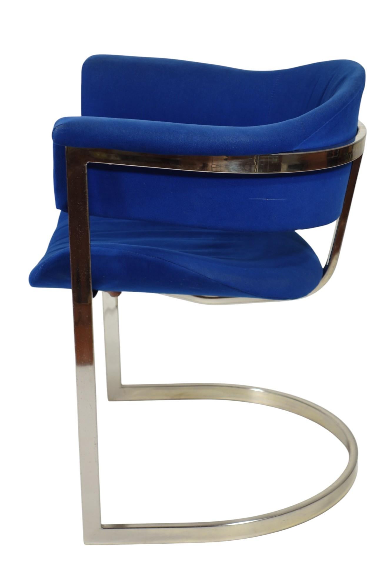 1970 Vittorio Introini by Sabot Italian Design Chrome Chairs For Sale 9