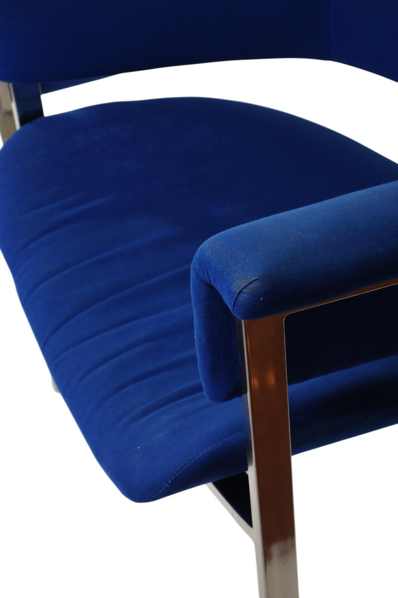 1970 Vittorio Introini by Sabot Italian Design Chrome Chairs In Good Condition For Sale In Brescia, IT