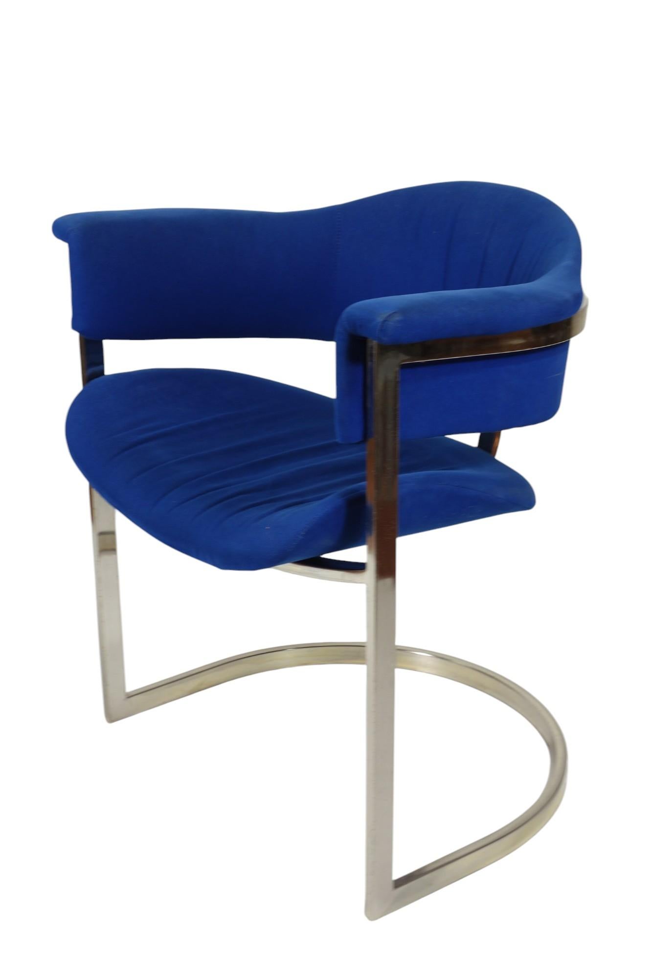 1970 Vittorio Introini by Sabot Italian Design Chrome Chairs For Sale 3