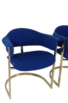 1970 Vittorio Introini by Sabot Italian Design Gold Metal Chairs