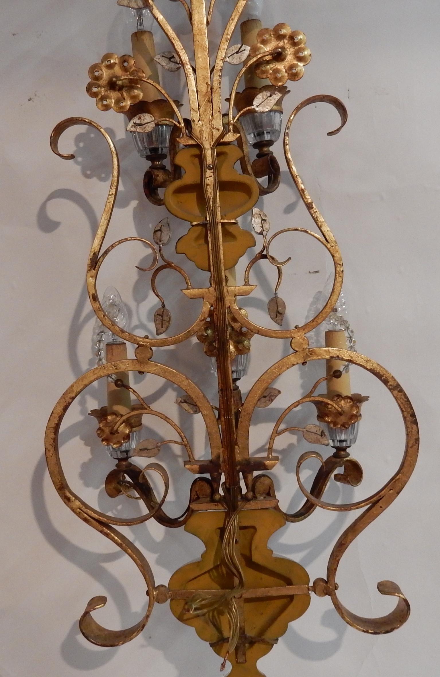 1970′ Wall Lamp in the Style of Maison Bagués or Banci For Sale 5