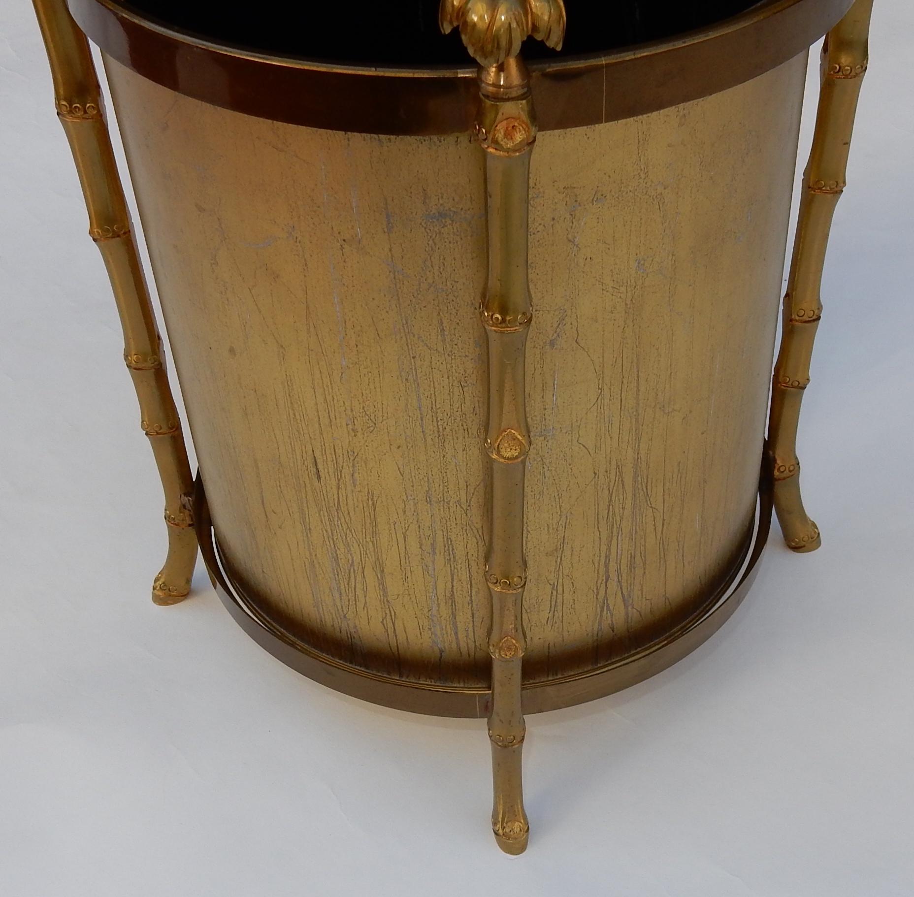Polished 1970 Wastebasket in Bronze in the Style of Maison Charles