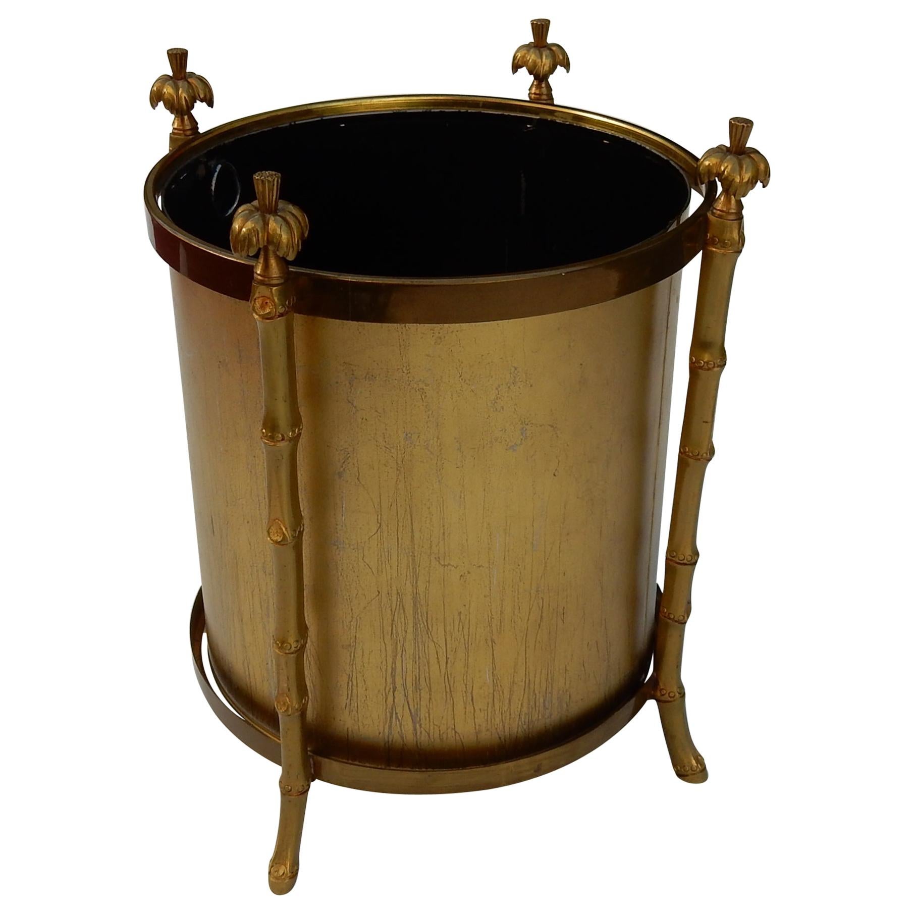 1970 Wastebasket in Bronze in the Style of Maison Charles