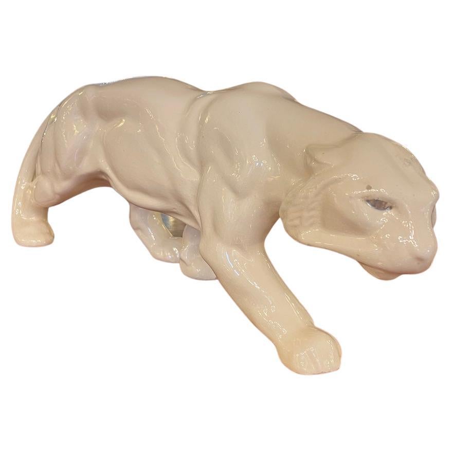 1970 White Ceramic Panther
