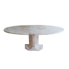 1970 White Marble "Samo" Table by Carlo Scarpa for Simon