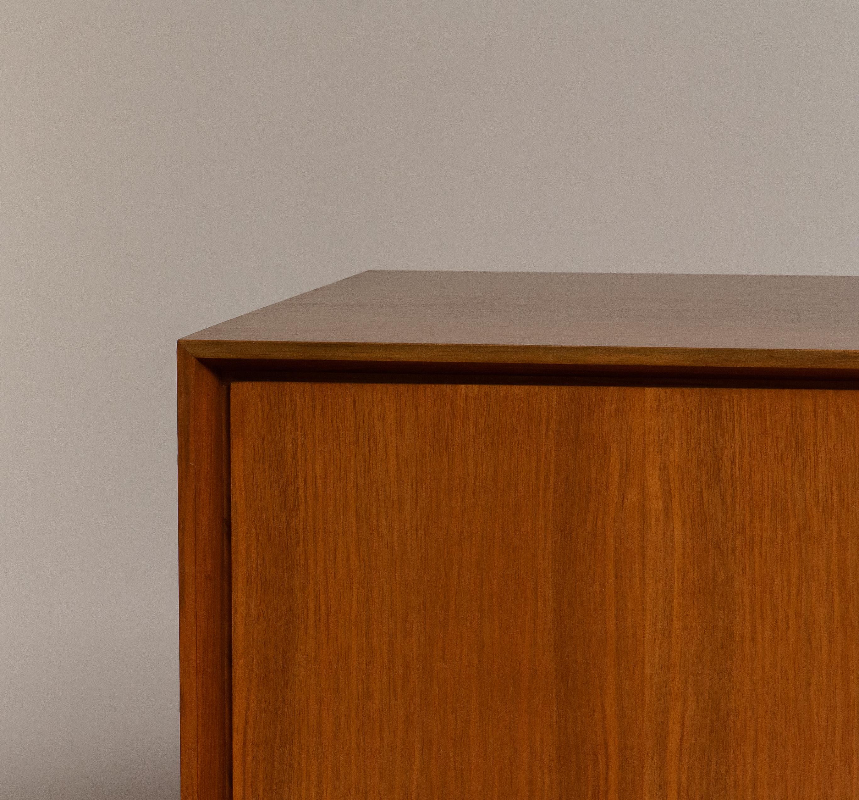 Danish 1970, Wide Credenzas Sideboard in Walnut with Chrome Handles and Legs