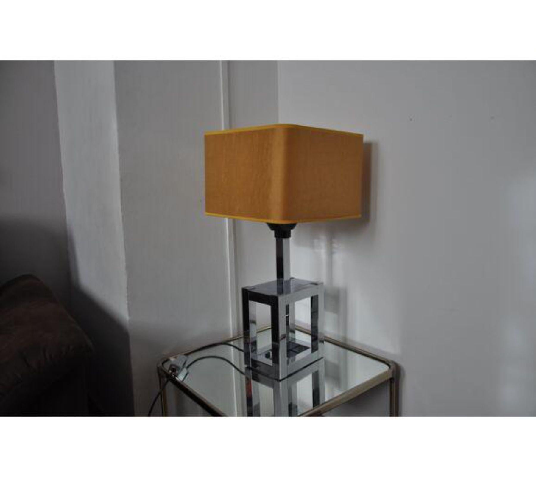 Hollywood Regency Lampe de bureau cubique Willy Rizzo de 1970 pour Lumica, Italie en vente